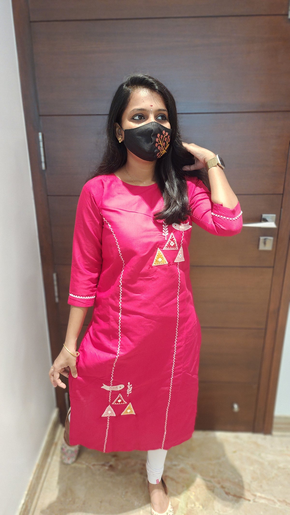 Hand embroidery kurti(8705)