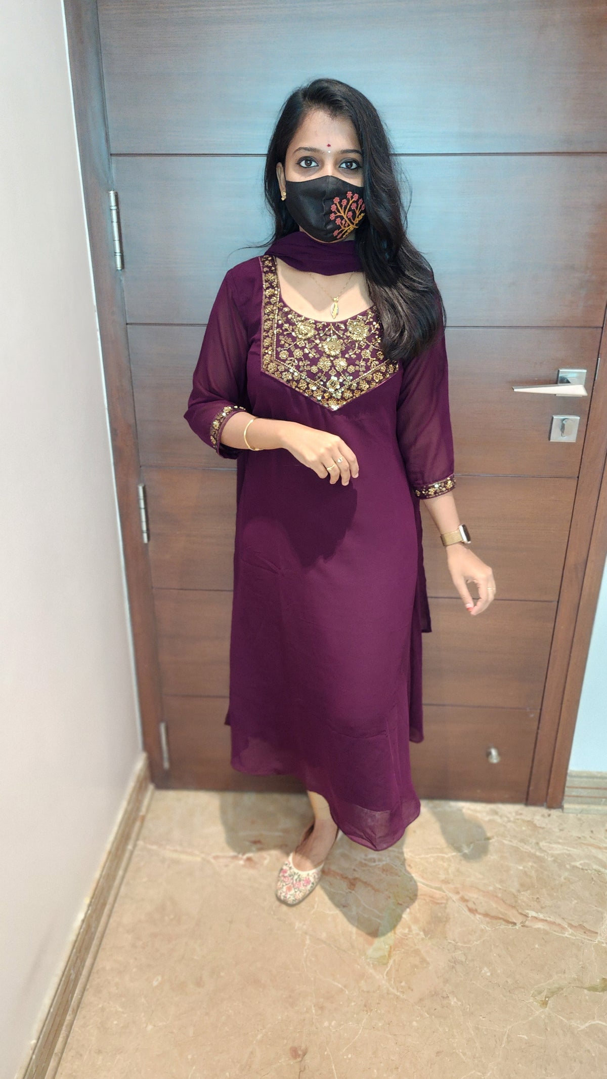 Ethnic Salwar set (Kurti+Dupatta) (8810)c