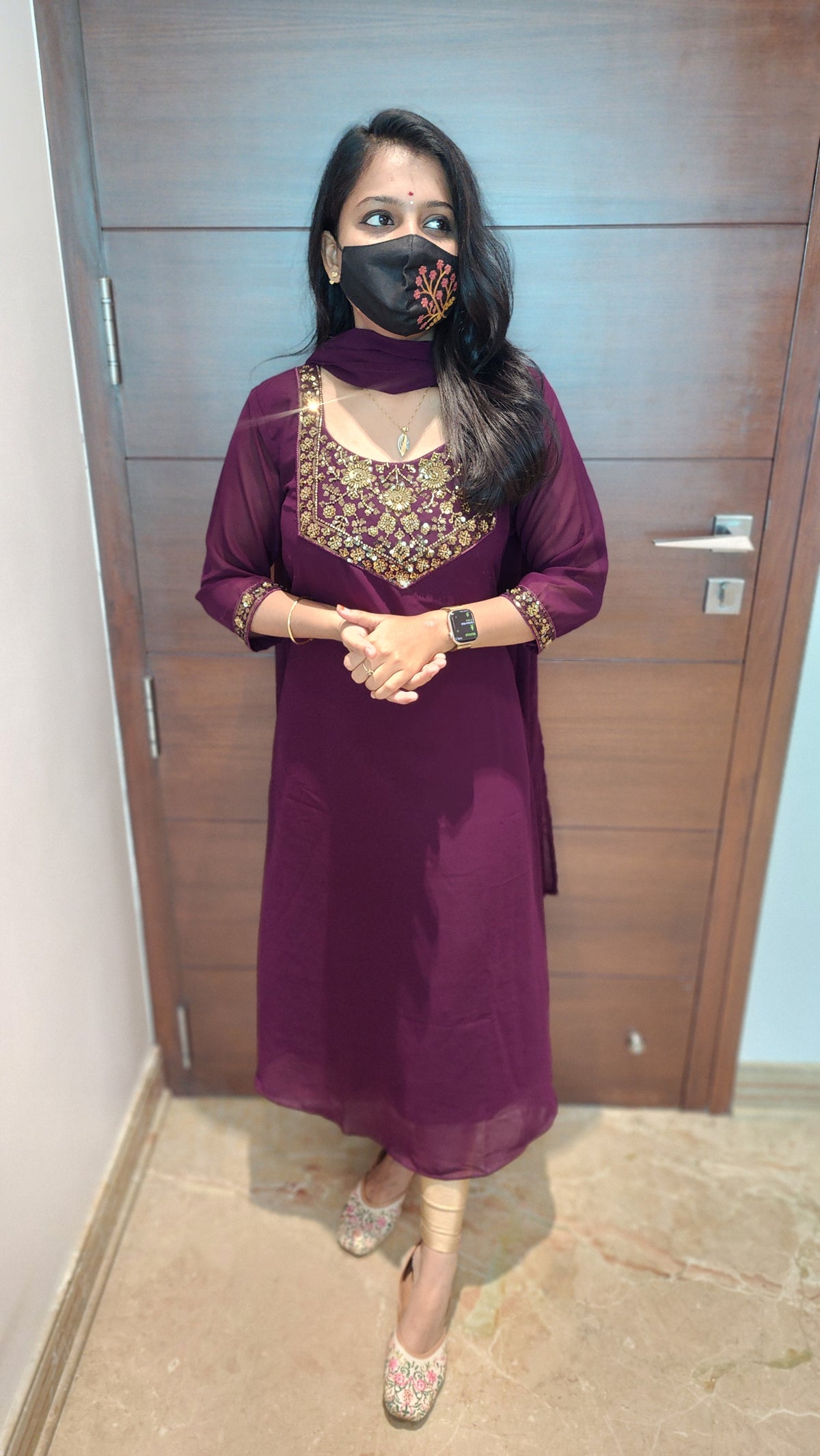 Ethnic Salwar set (Kurti+Dupatta) (8810)c