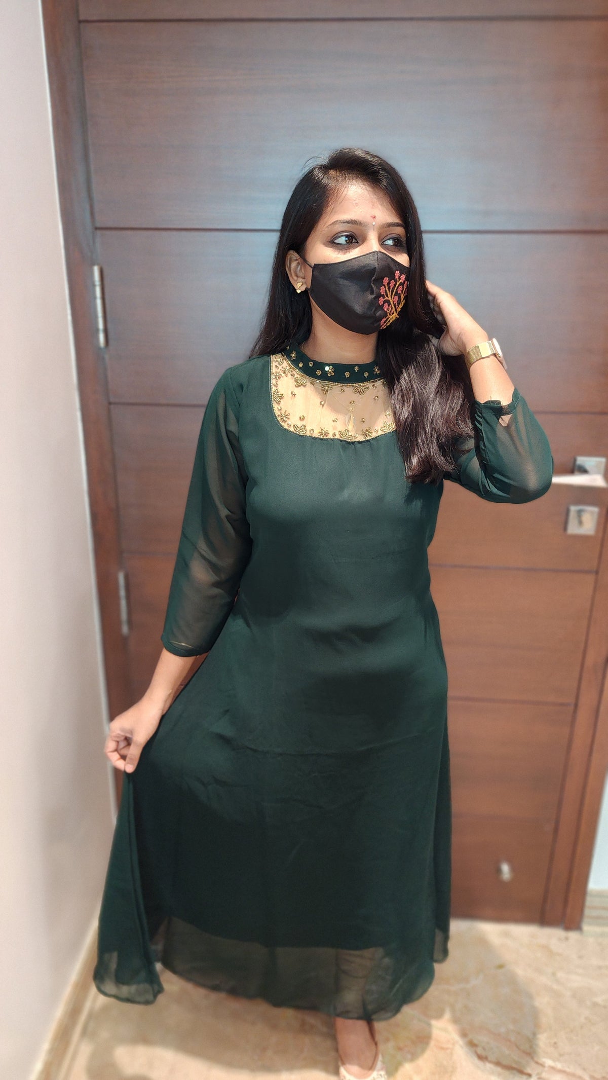 Jewel Neck kurti (8874)C2