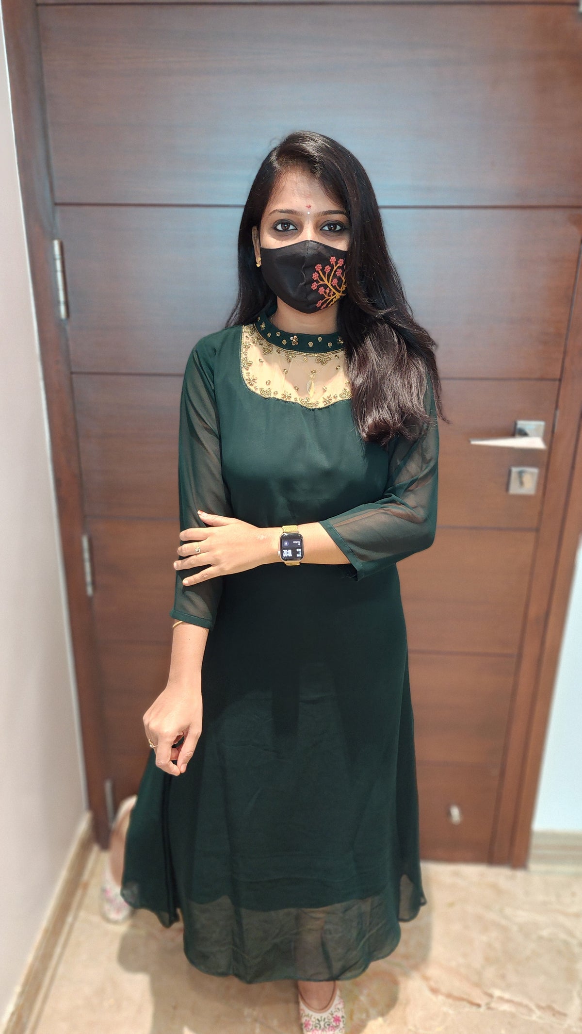 Jewel Neck kurti (8874)C2