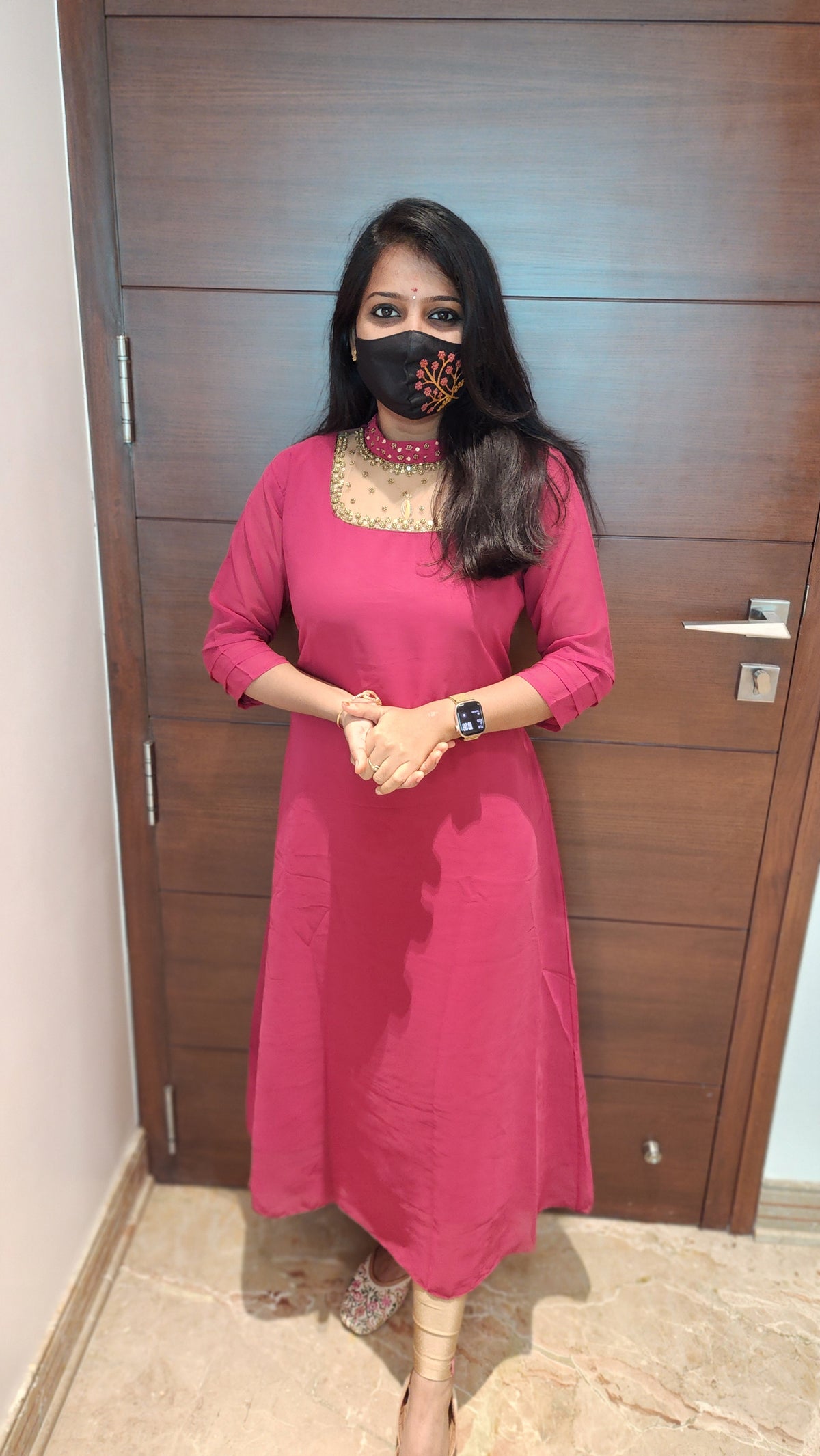 Jewel Neck kurti (8877)c3