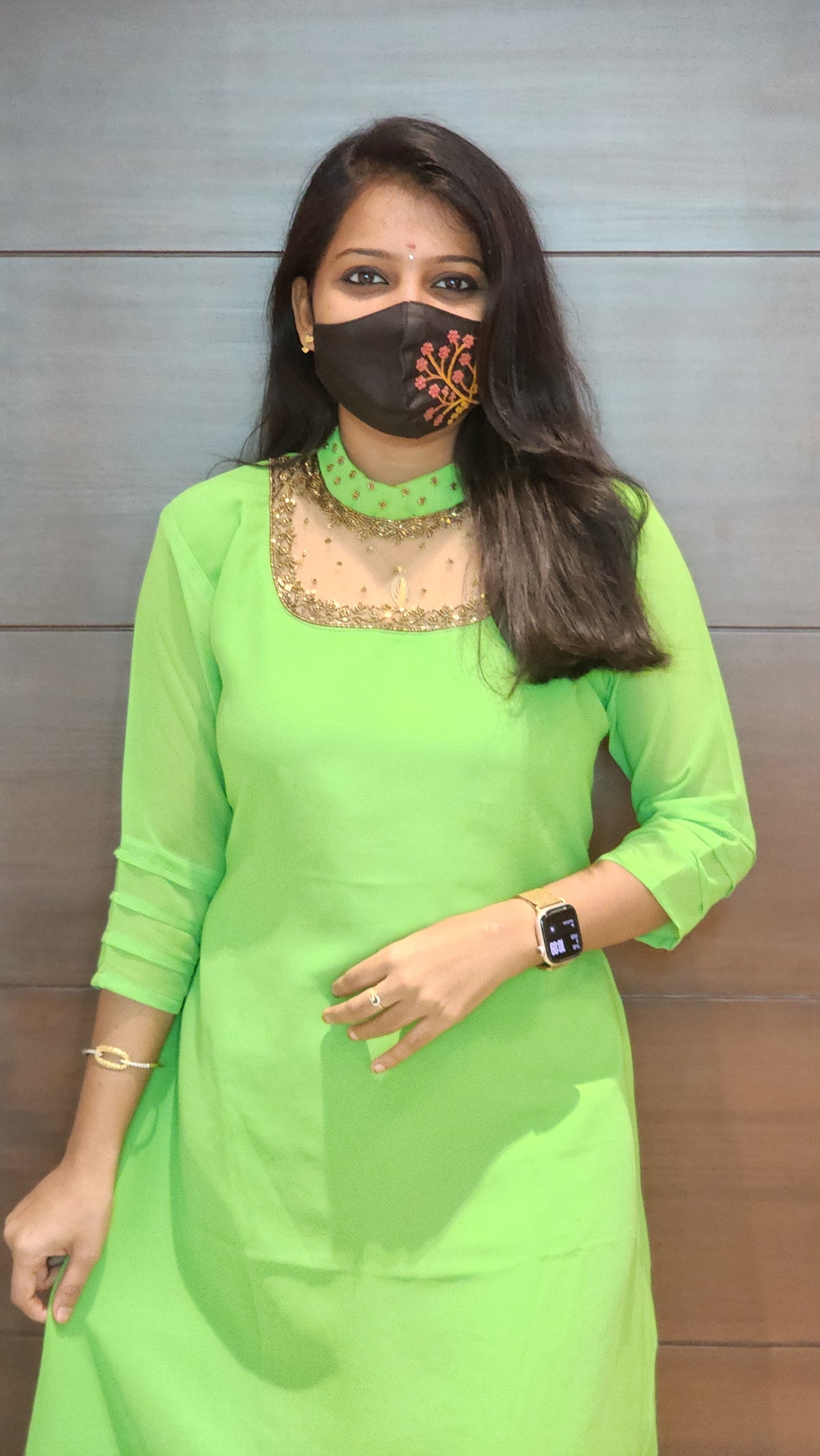 Jewel Neck kurti (8879)c2