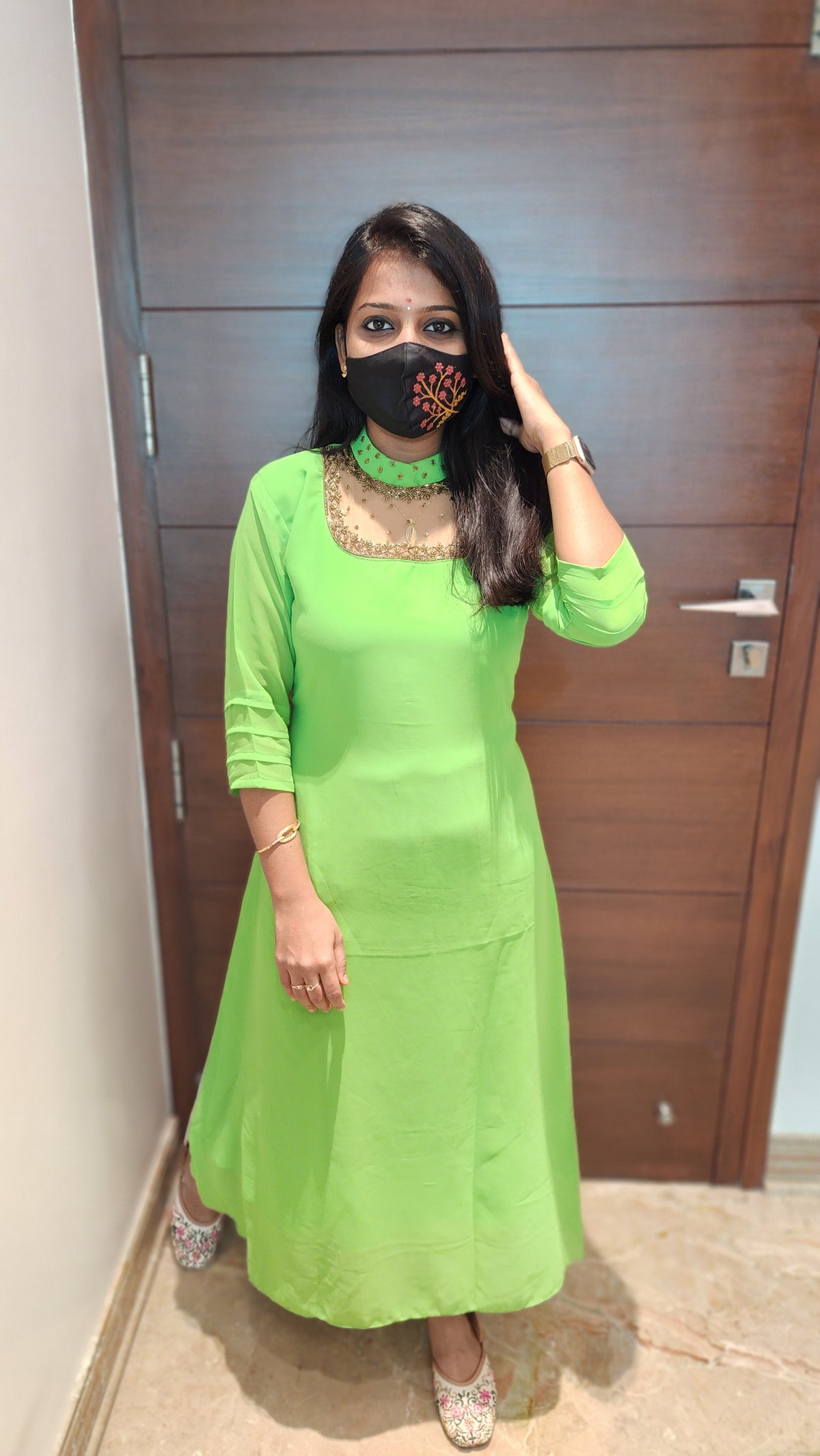 Jewel Neck kurti (8879)c2