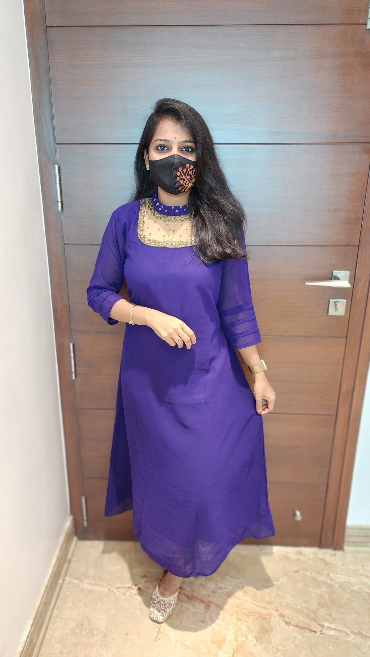 Jewel Neck kurti (8880)c3