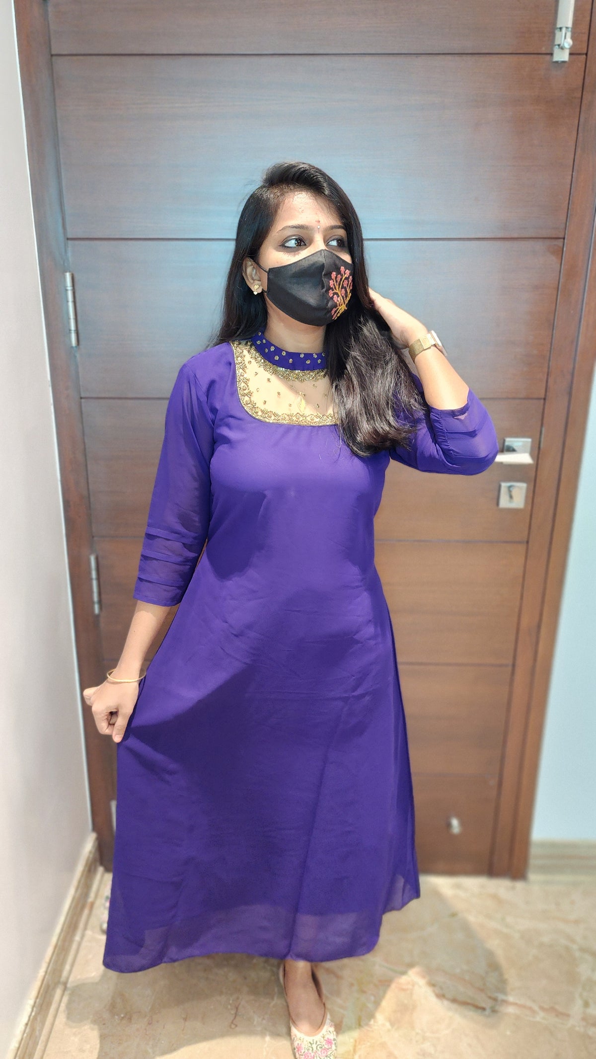 Jewel Neck kurti (8880)c3