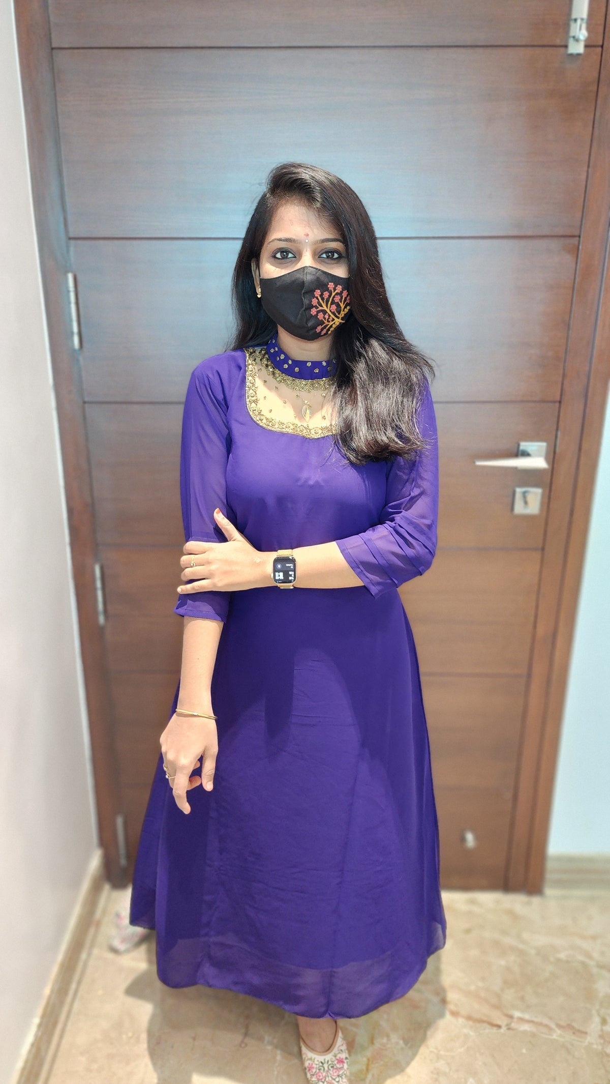 Jewel Neck kurti (8880)c3