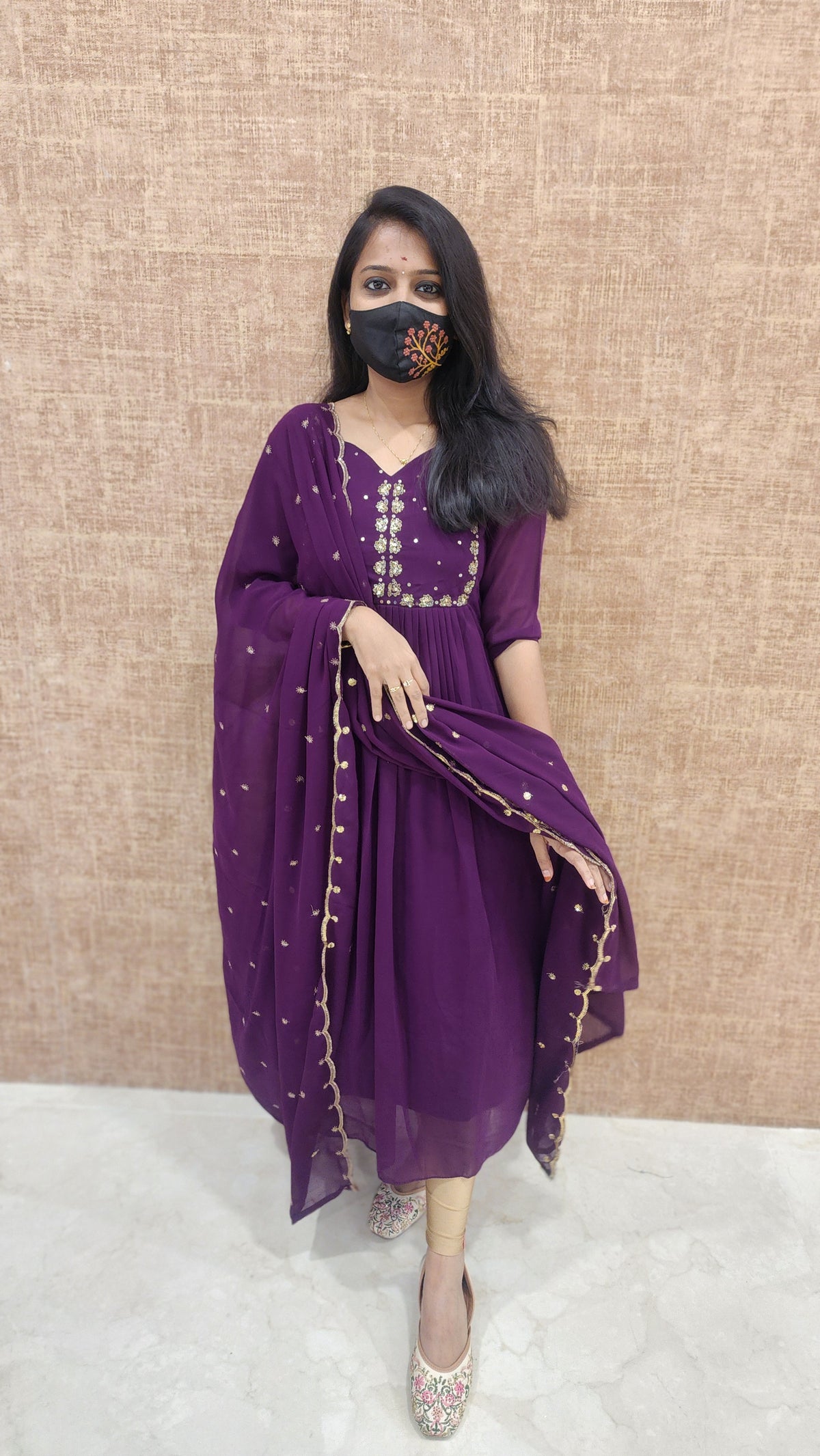 Ethnic Salwar set (Kurti+Dupatta)(9015)