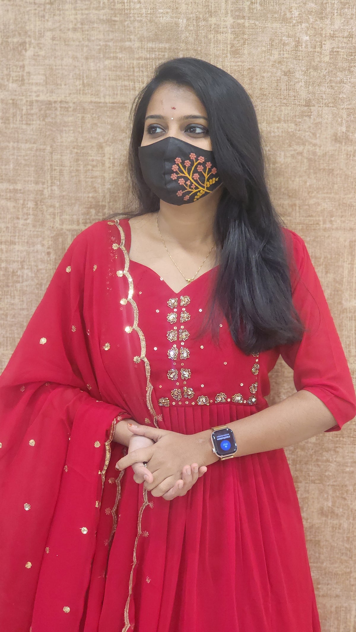 Ethnic Salwar set (Kurti+Dupatta)(9016)