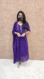 Ethnic Salwar set (Kurti+Dupatta)(9017)