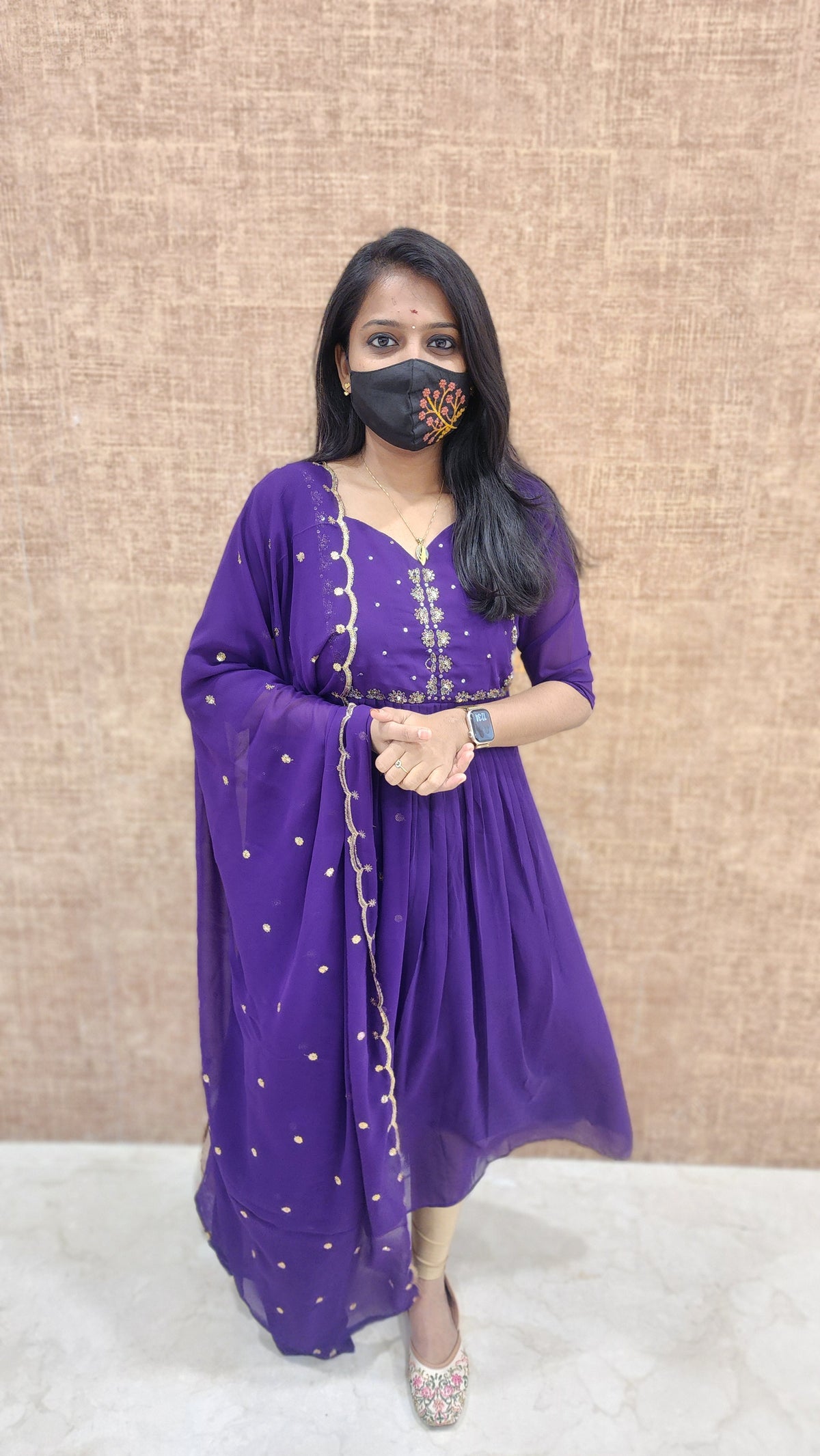 Ethnic Salwar set (Kurti+Dupatta)(9017)