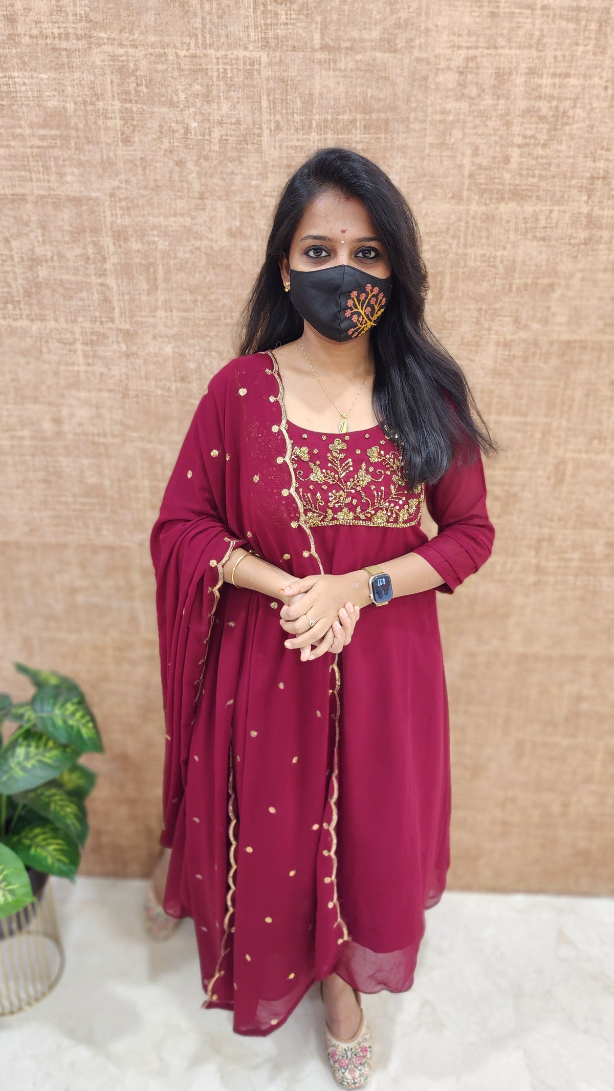 Ethnic Salwar set (Kurti+Dupatta) (9133)