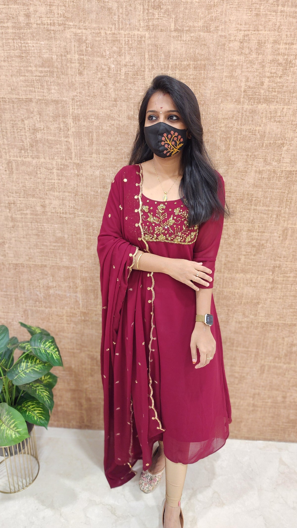 Ethnic Salwar set (Kurti+Dupatta) (9133)