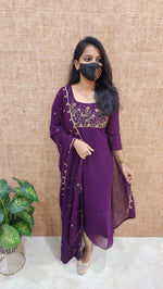 Ethnic Salwar set (Kurti+Dupatta) (9134)