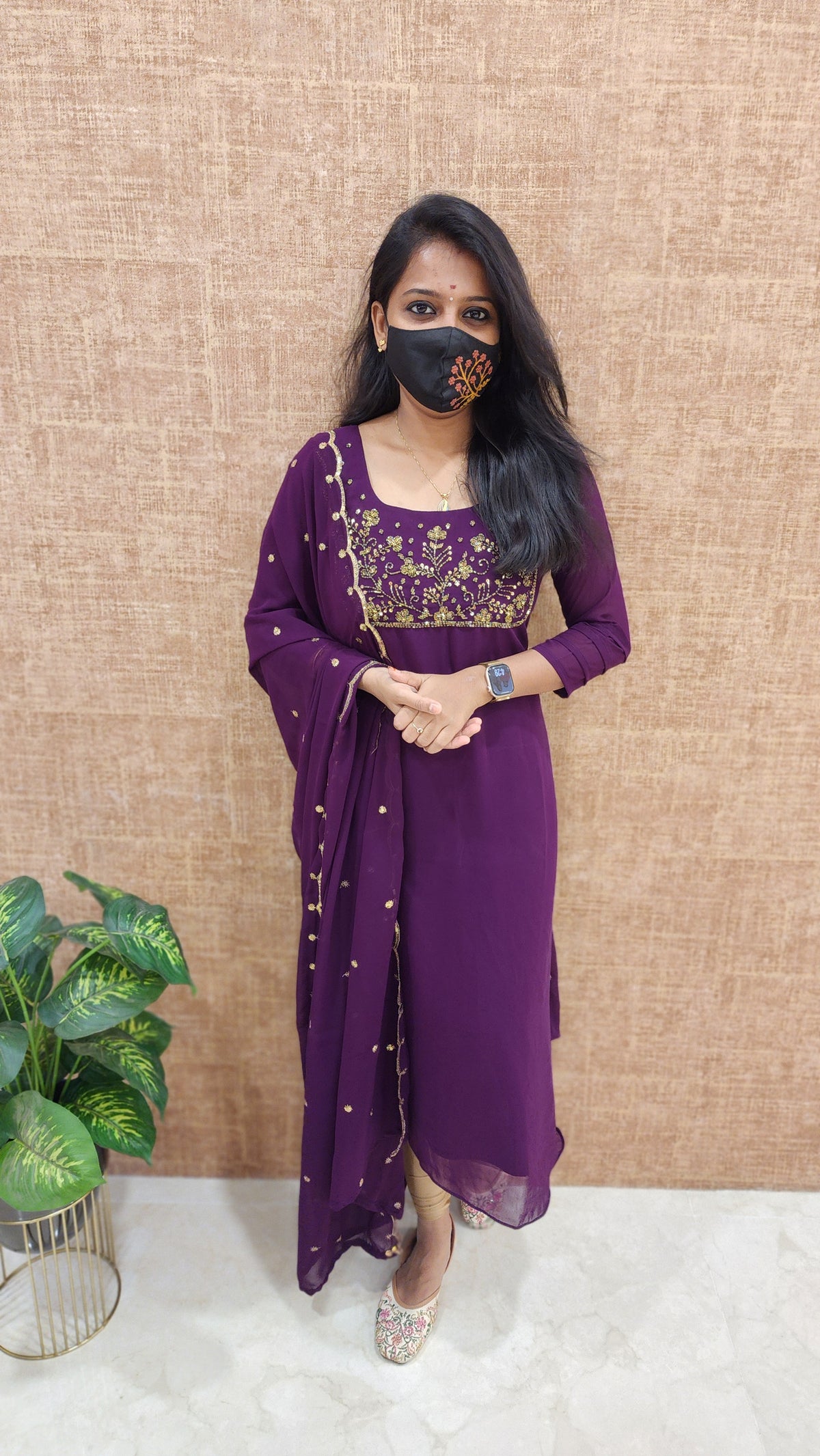 Ethnic Salwar set (Kurti+Dupatta) (9134)