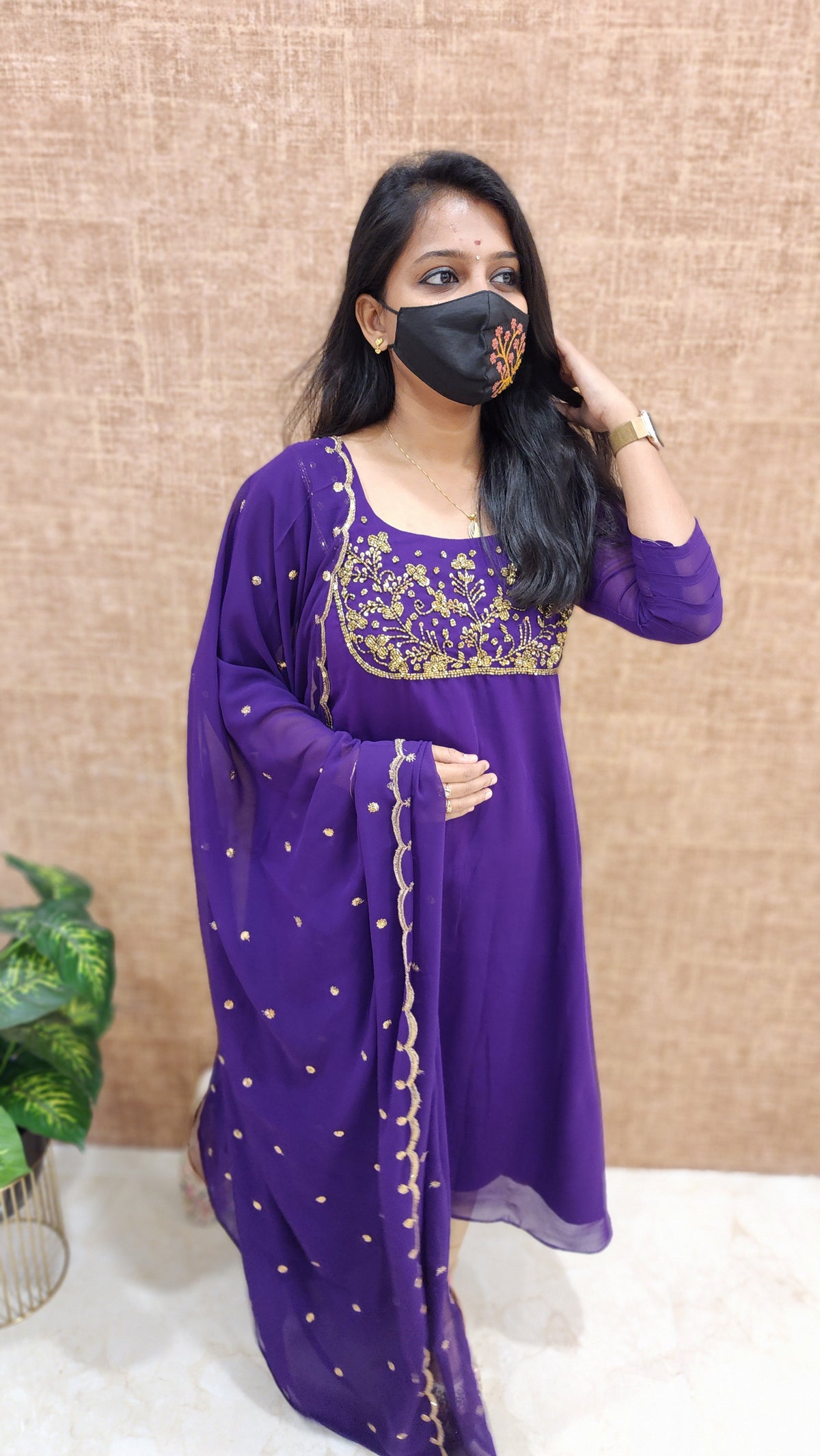 Ethnic Salwar set (Kurti+Dupatta)(9135)