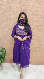 Ethnic Salwar set (Kurti+Dupatta)(9135)