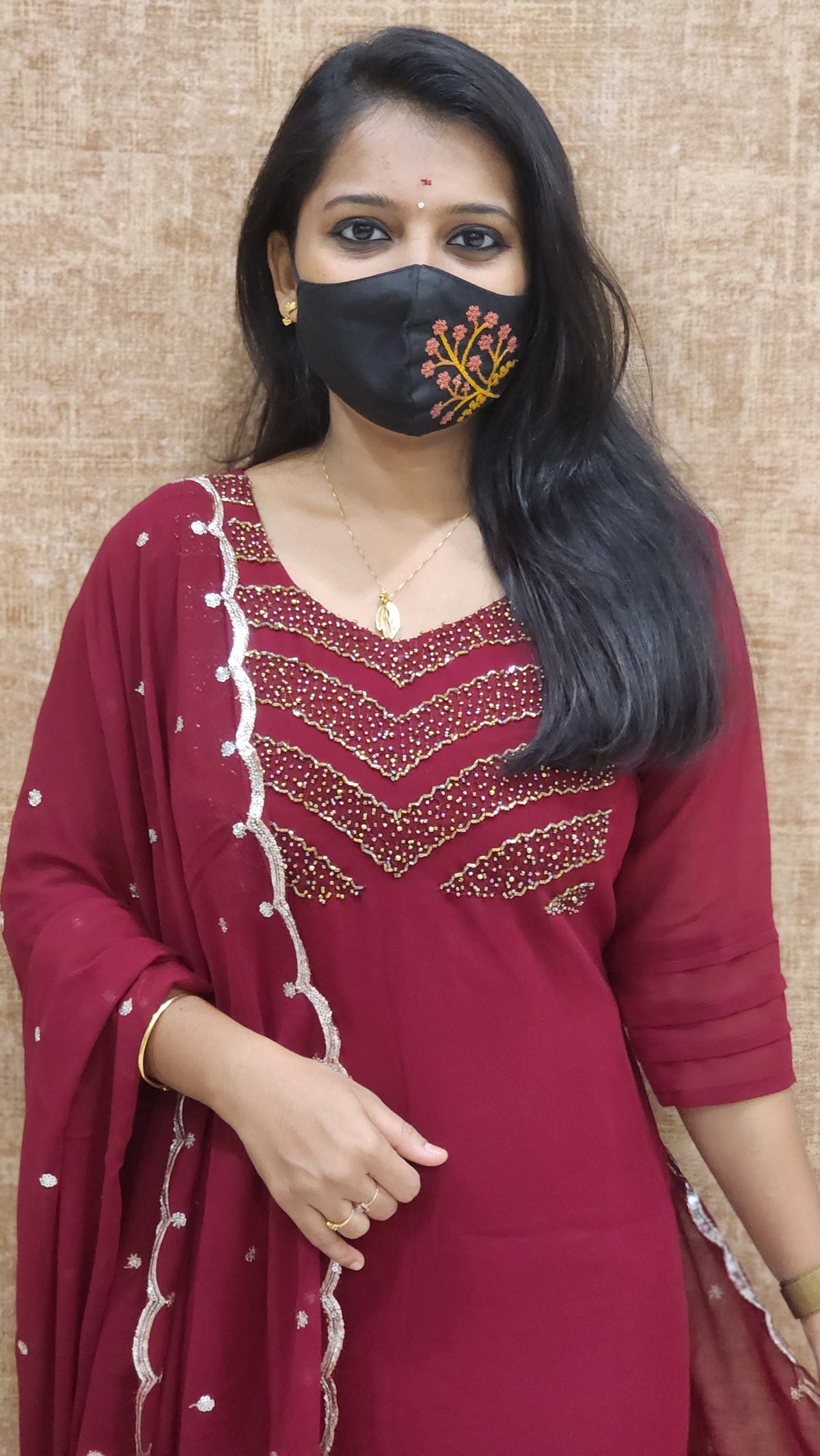 Ethnic Salwar set (Kurti+Dupatta) (9177)*