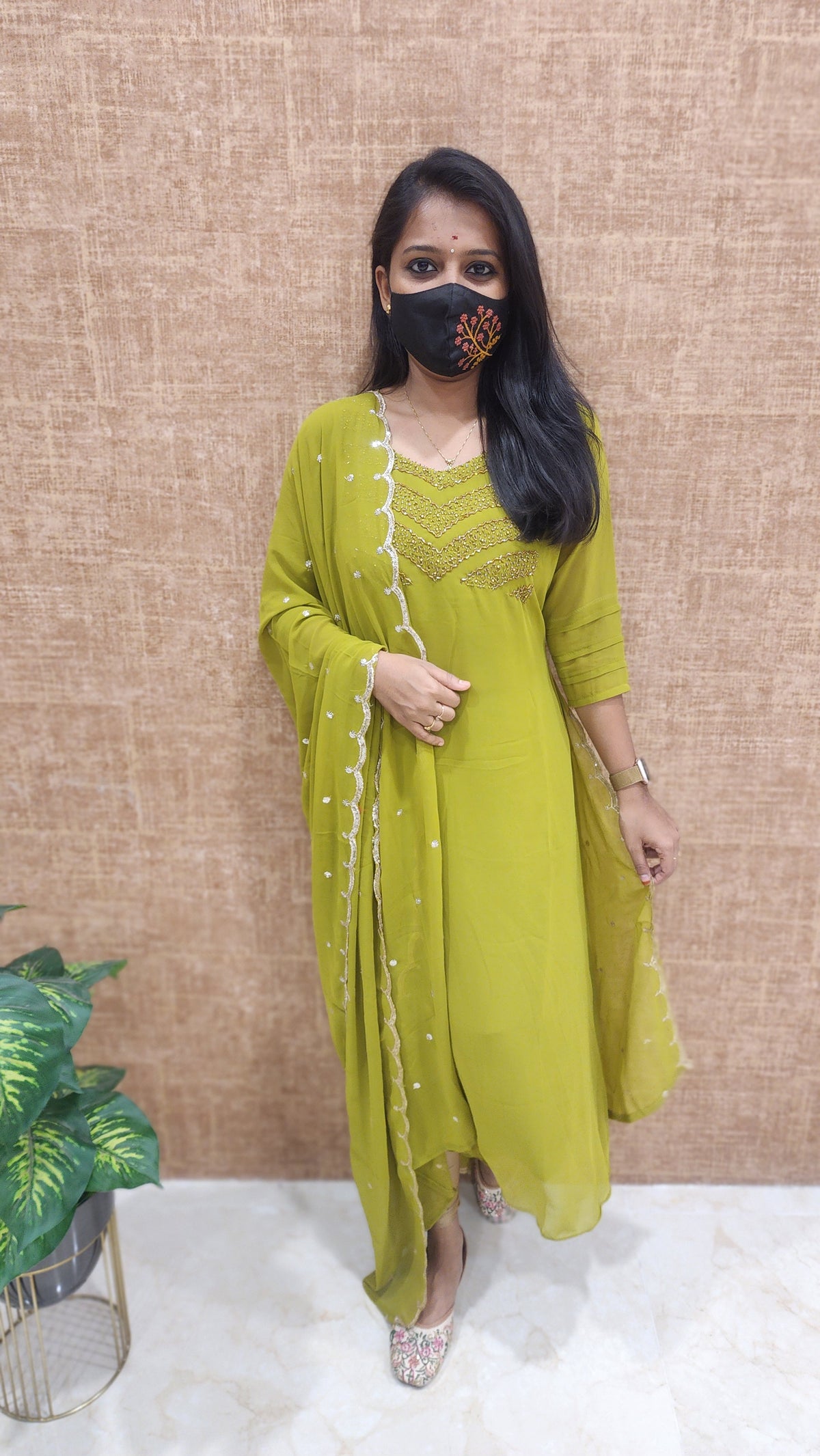 Ethnic Salwar set (Kurti+Dupatta) (9178)*