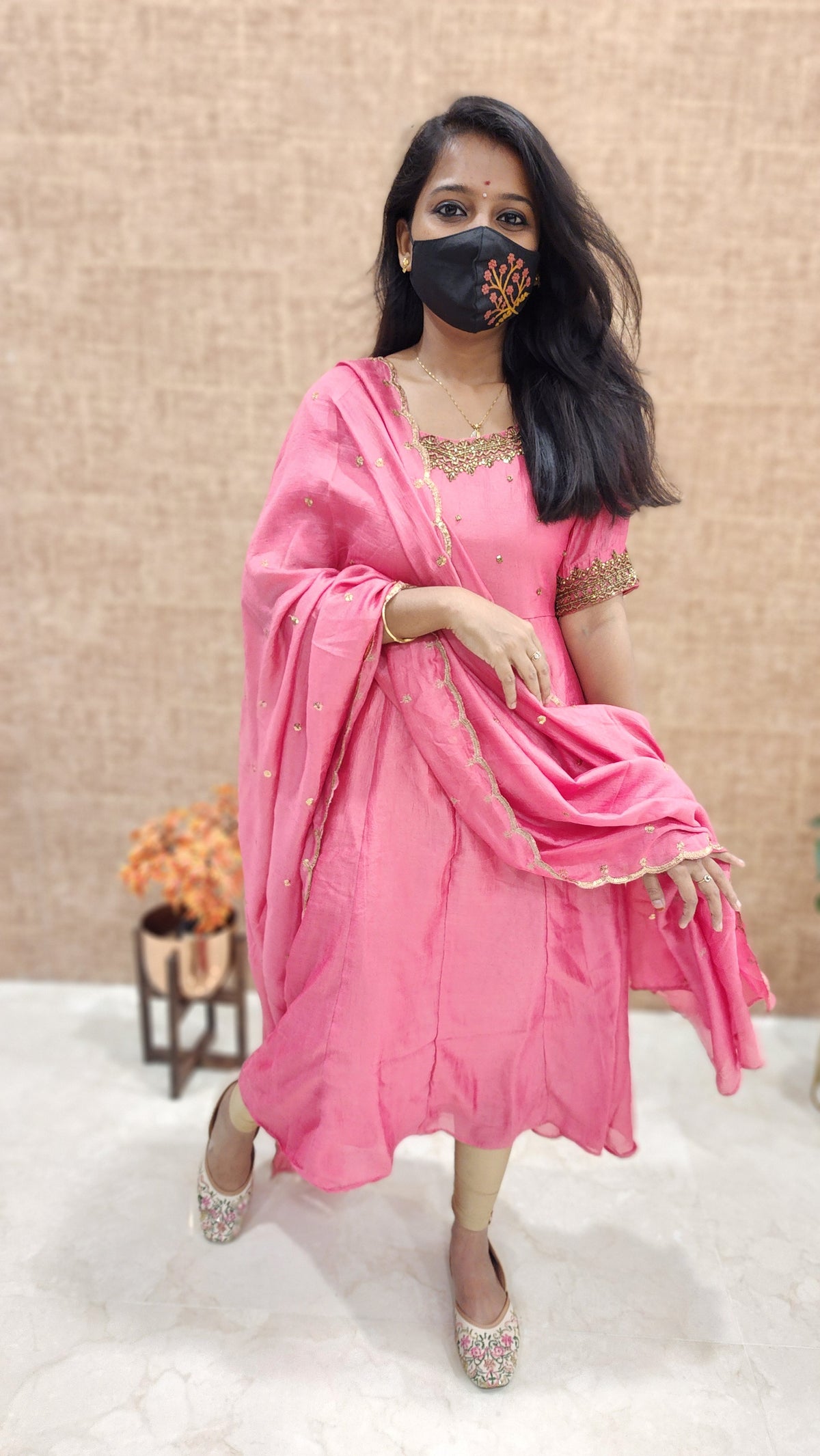 Ethnic Salwar Set (Kurti+Dupatta) (9244)c
