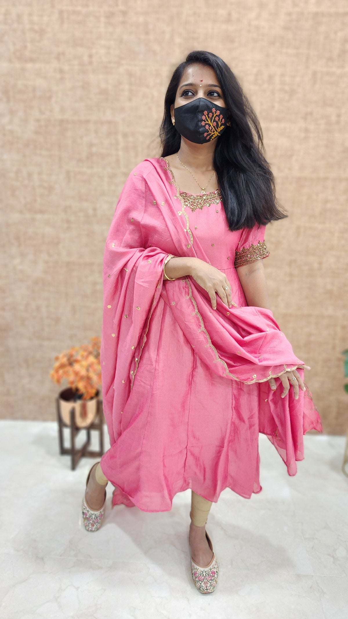 Ethnic Salwar Set (Kurti+Dupatta) (9244)c