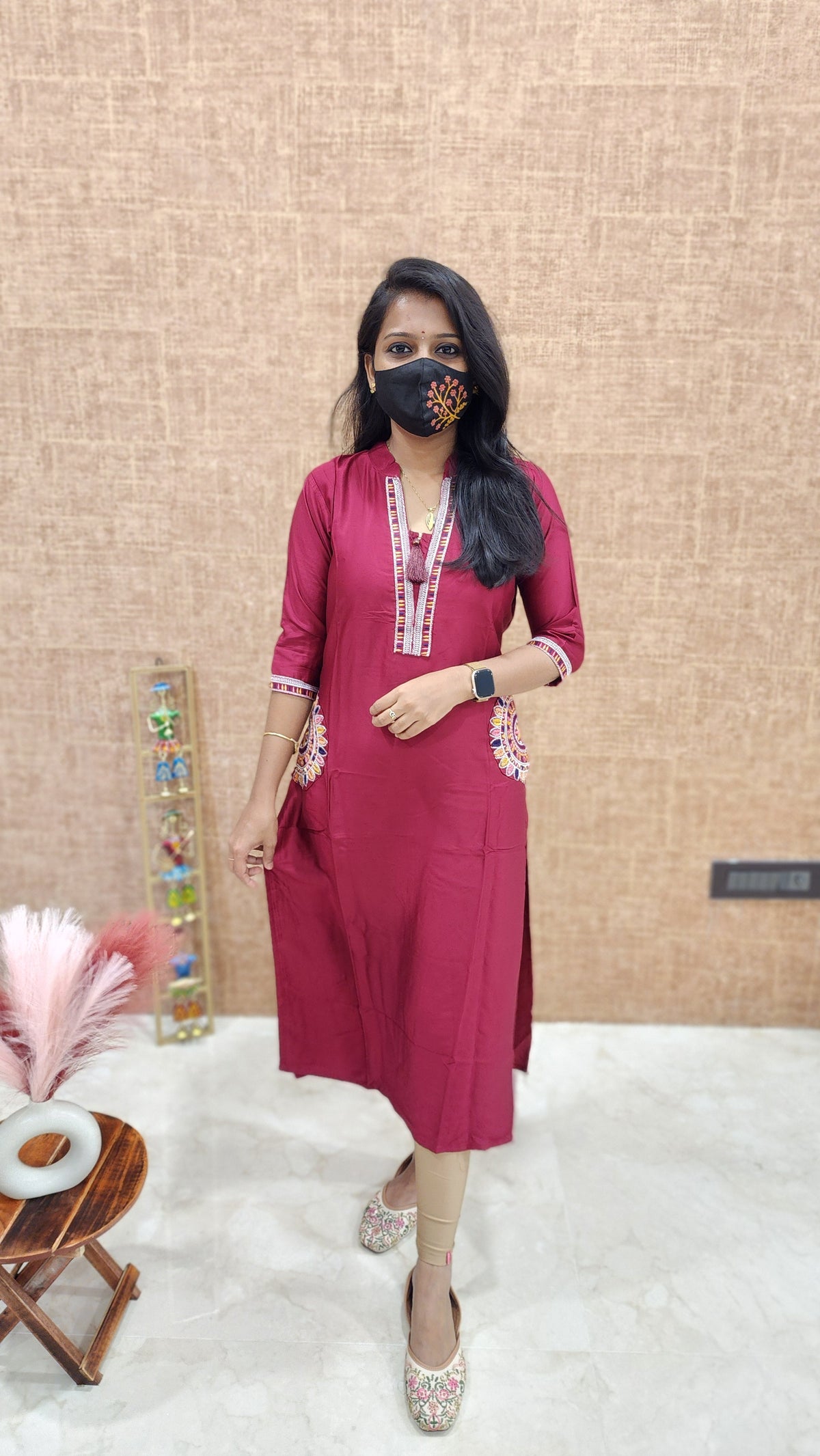 Hand embroidery kurti (9652)c
