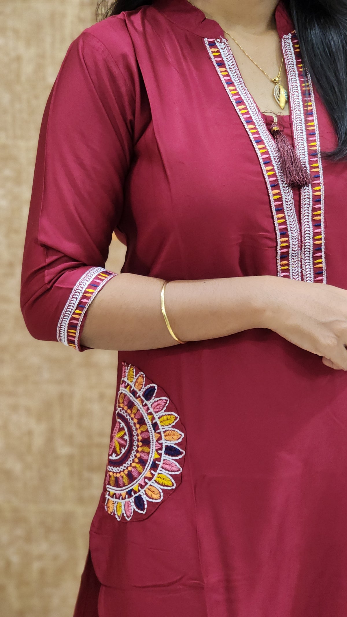 Hand embroidery kurti (9652)c