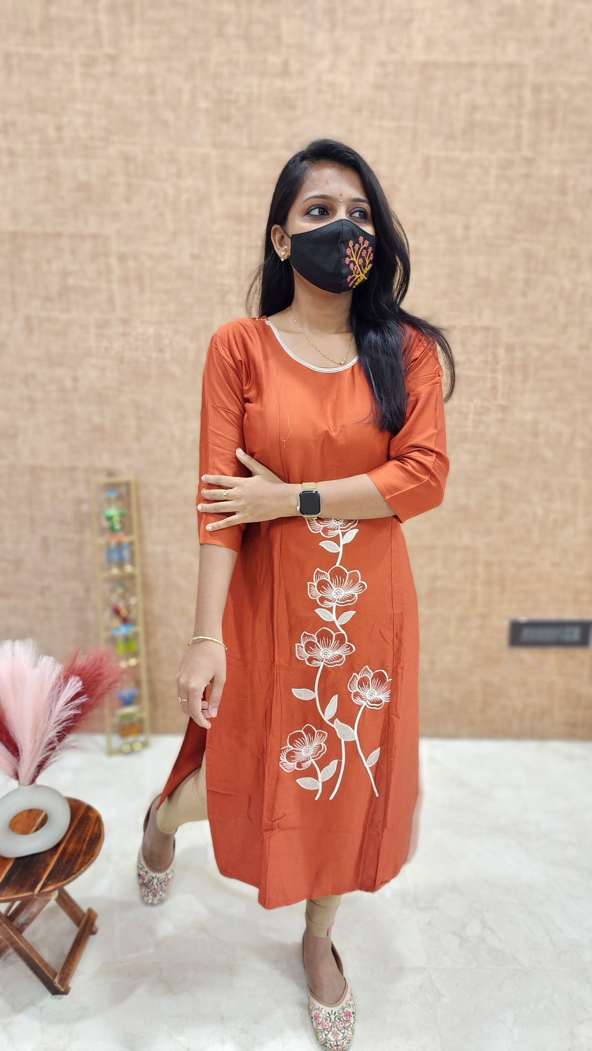 Hand embroidery kurti(9655)