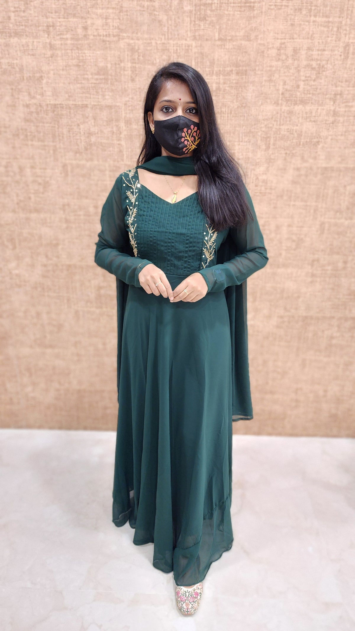Ethnic Salwar set (Kurti+Dupatta) (9857)