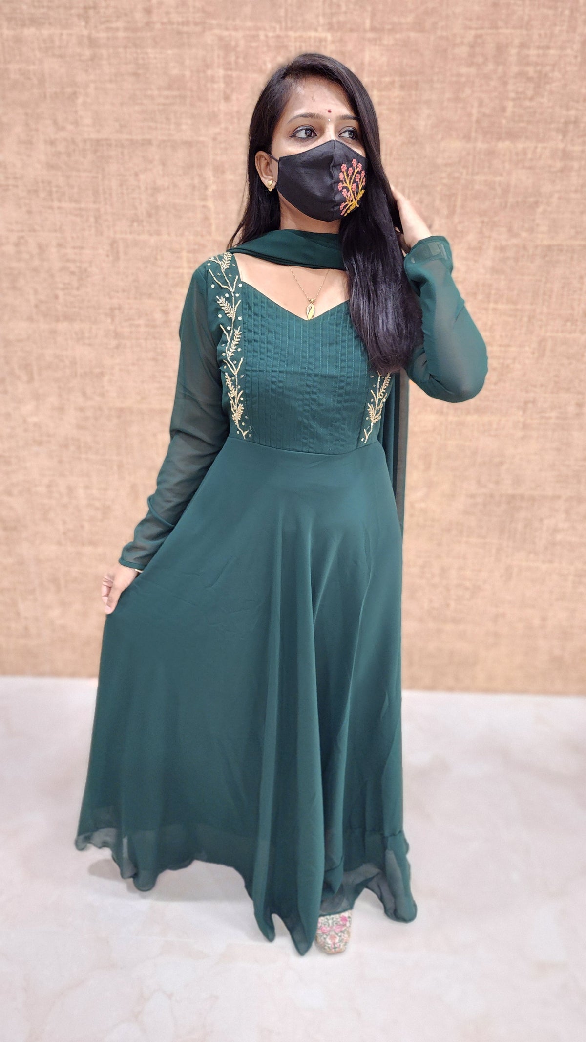 Ethnic Salwar set (Kurti+Dupatta) (9857)
