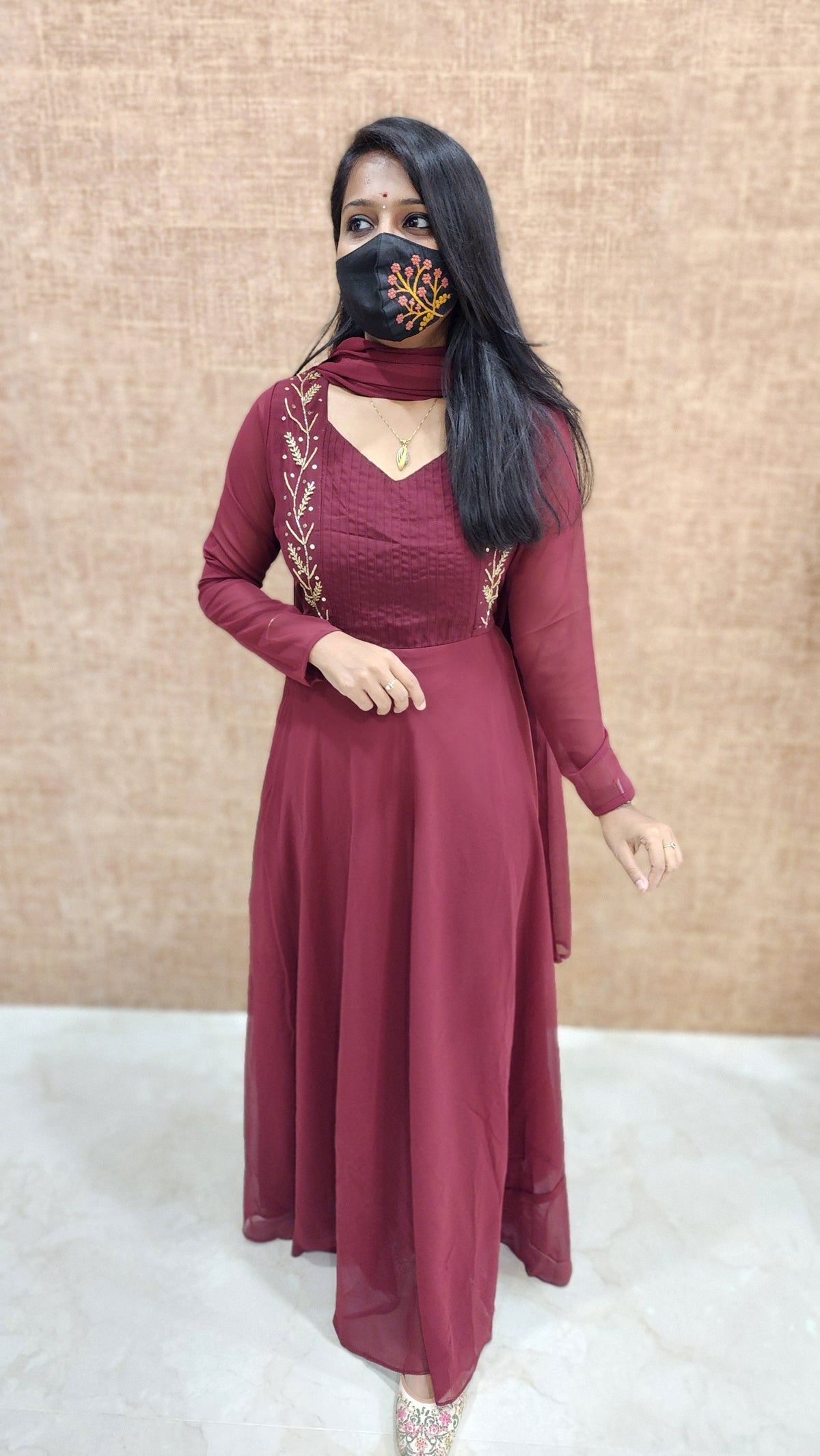 Ethnic Salwar set (Kurti+Dupatta) (9858)