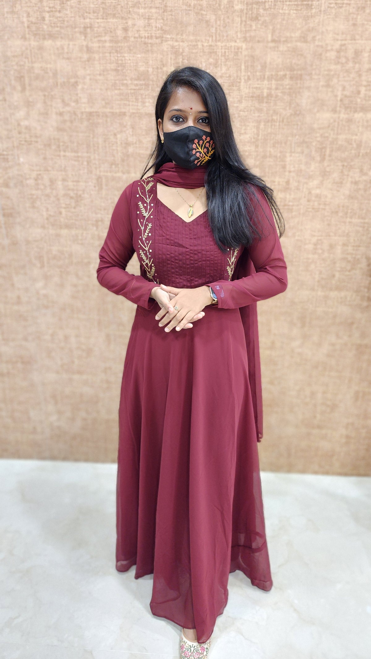 Ethnic Salwar set (Kurti+Dupatta) (9858)