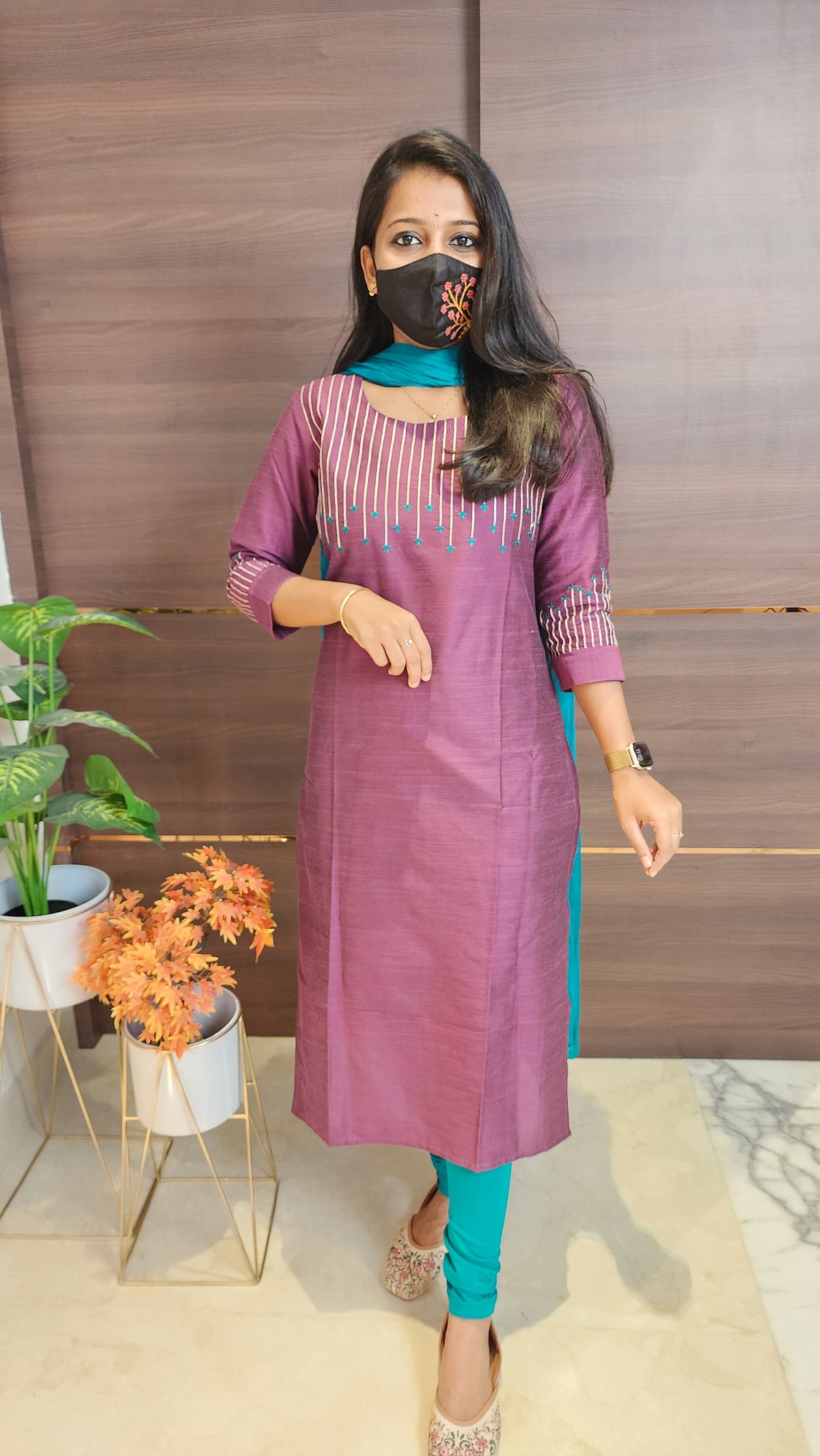 Office Wear kurti-Embroidery kurti(10003)