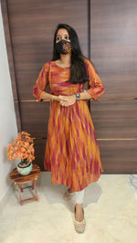 Ikkat Cotton kurti(10104)