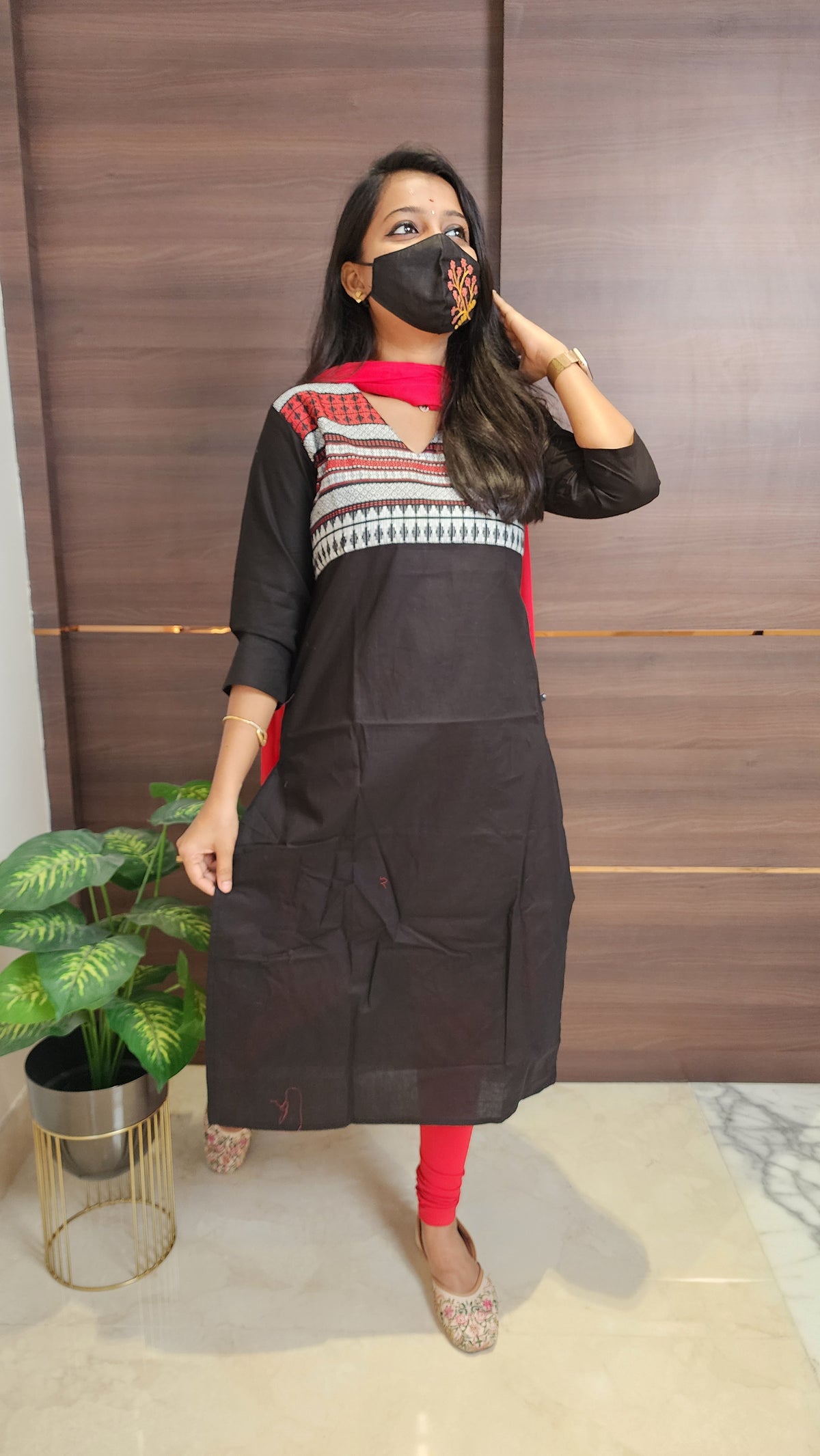 Office Wear kurti-Embroidery kurti(10151)