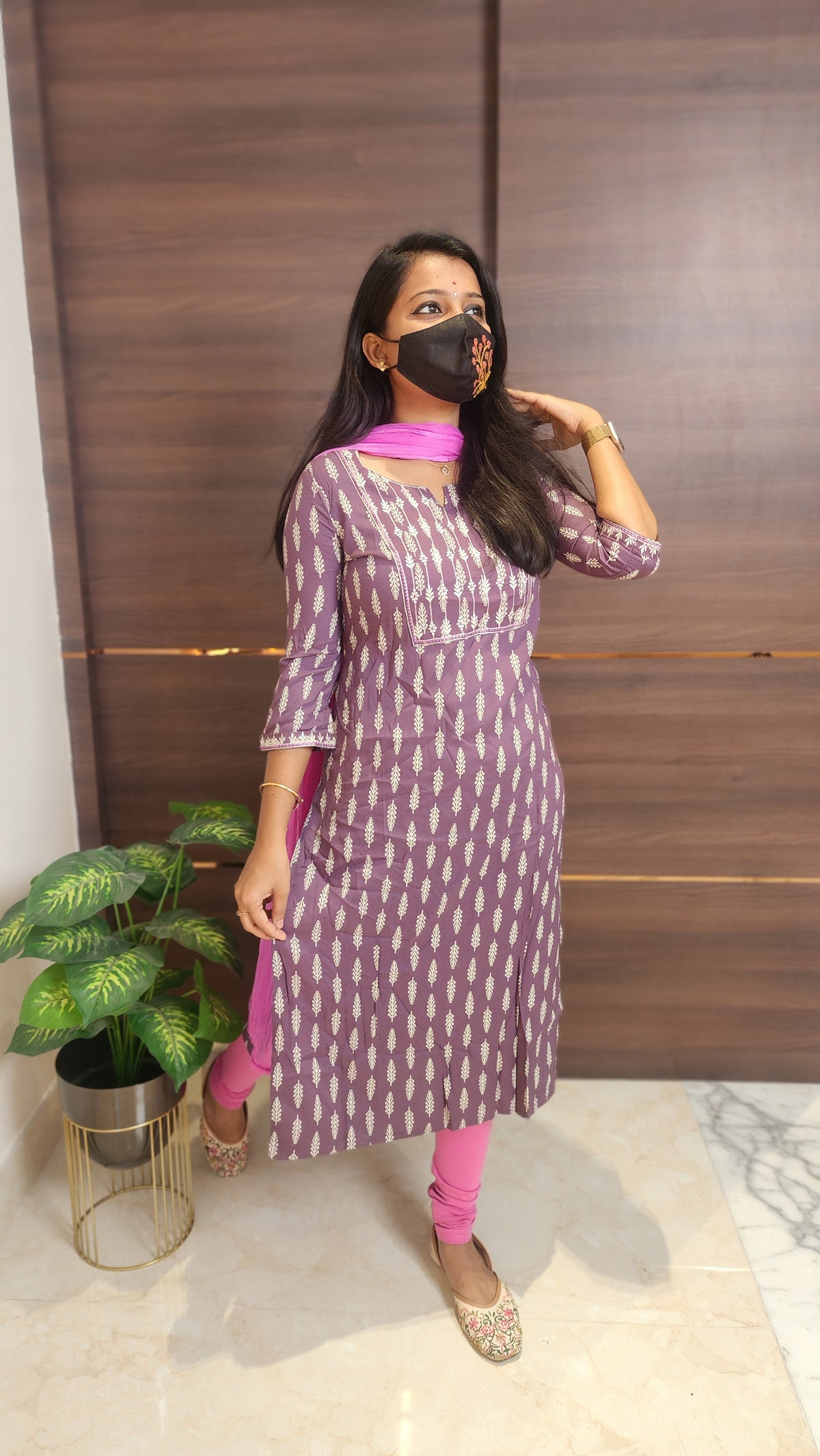 Office Wear kurti-Embroidery kurti(10153)