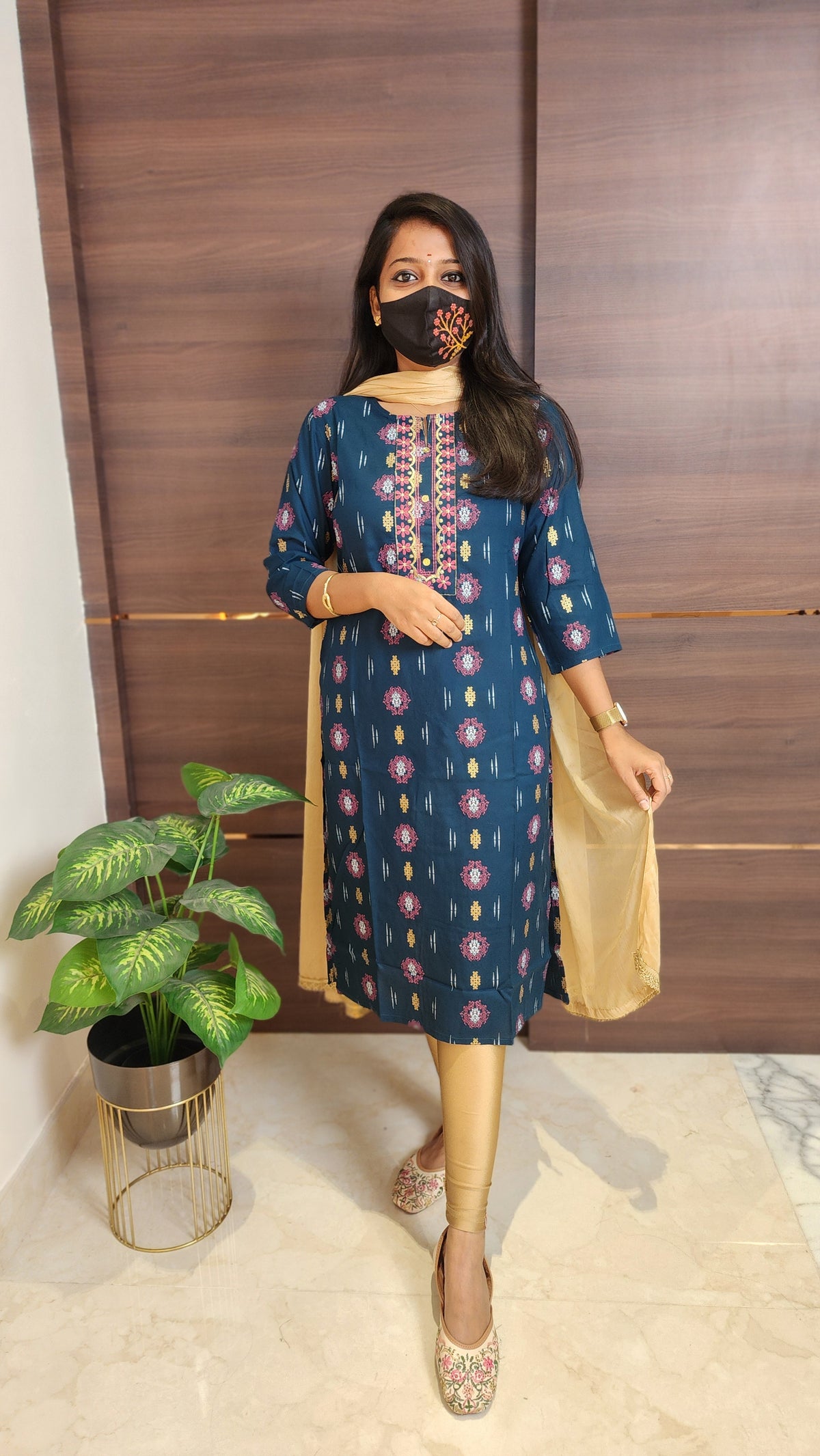 Office Wear kurti-Embroidery kurti(10155)