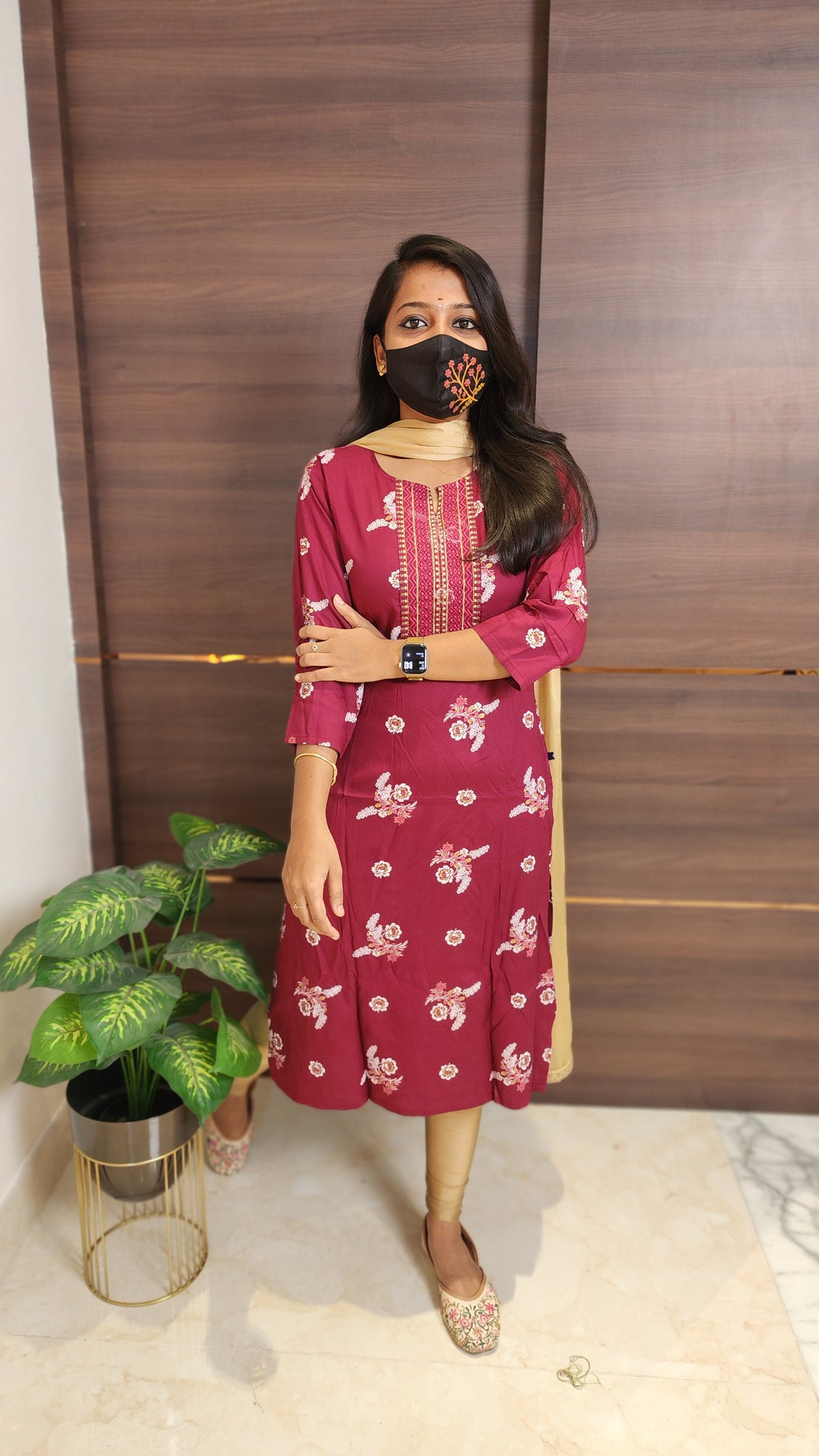 Office Wear kurti-Embroidery kurti(10157)