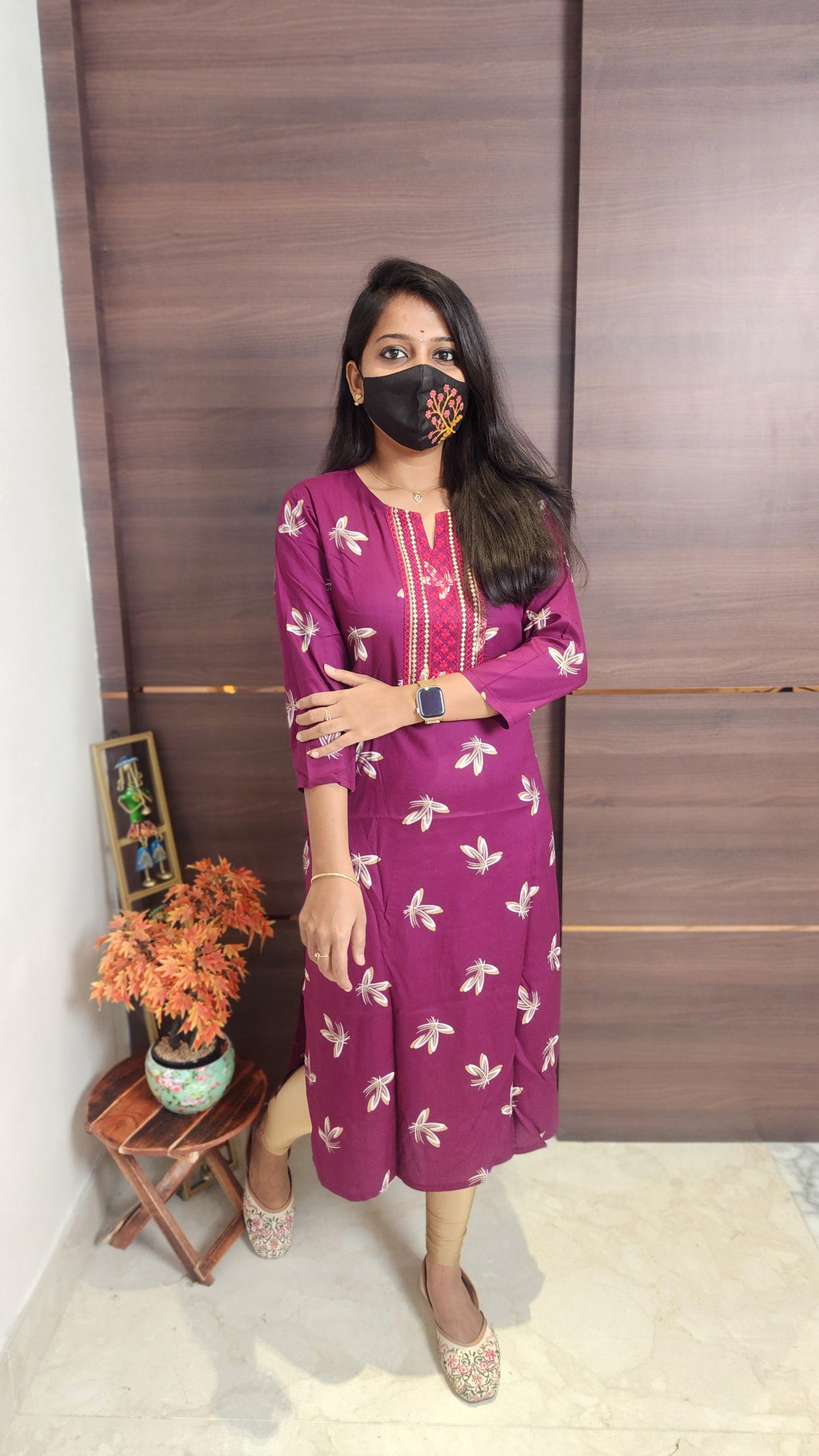 Office Wear kurti-Embroidery kurti(10264)c