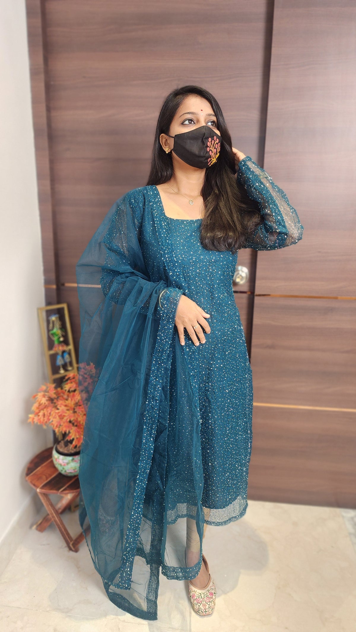 Ethnic Salwar set (Kurti+Dupatta)(10199)