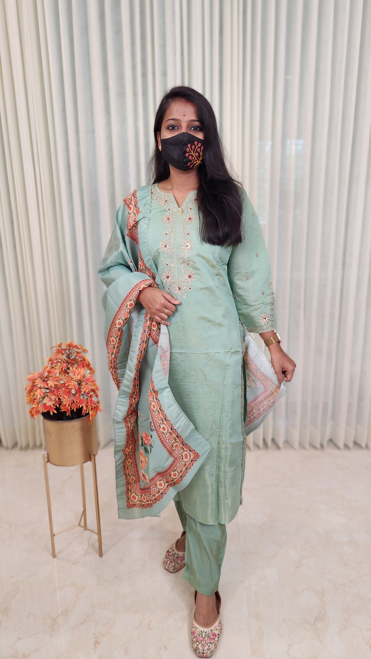Salwar Set (kurti+pant+dupatta)(10423)