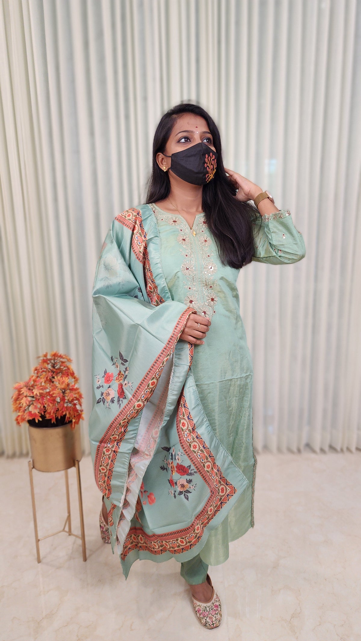 Salwar Set (kurti+pant+dupatta)(10423)
