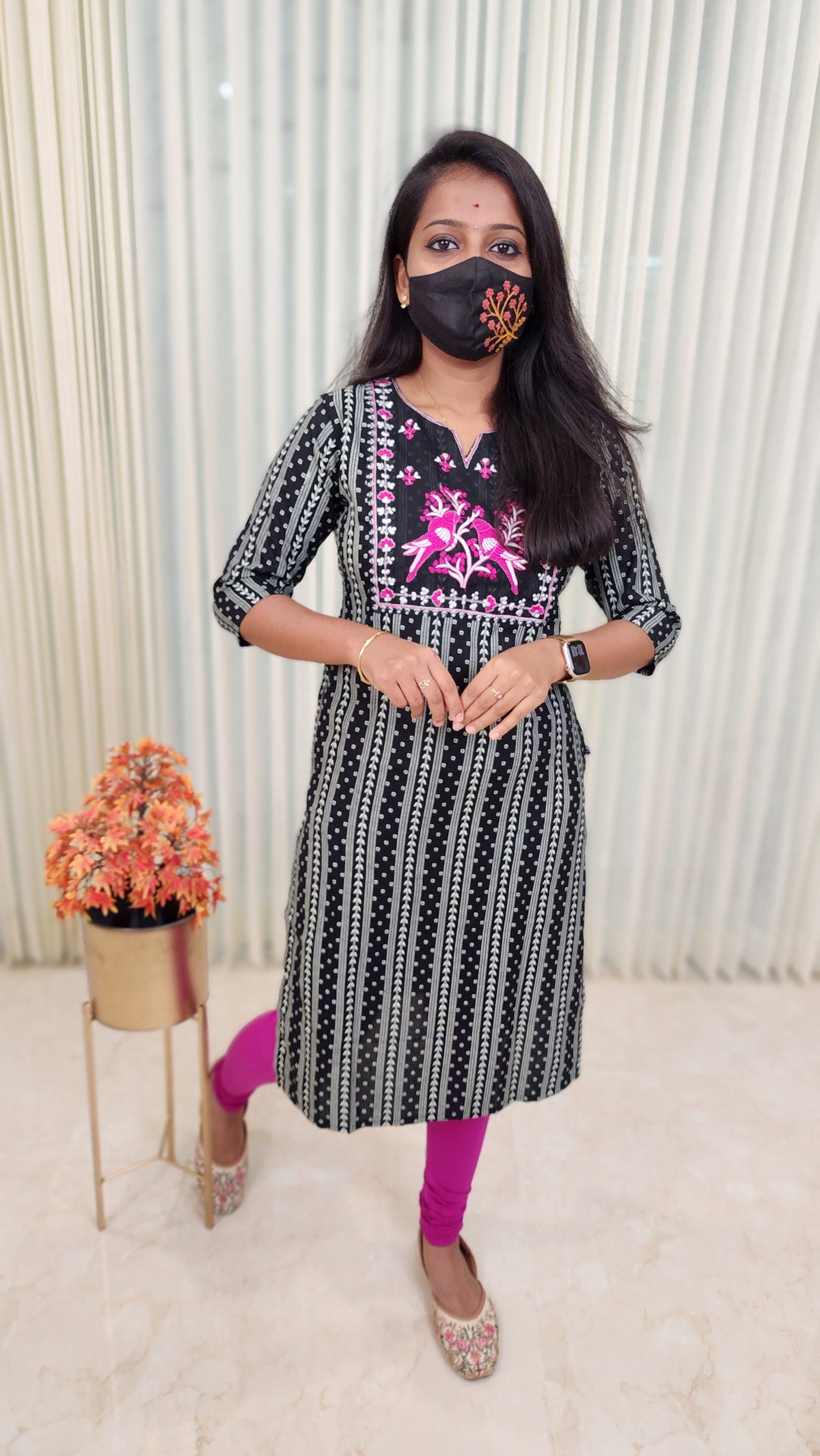 Office Wear kurti-Embroidery kurti(10433)
