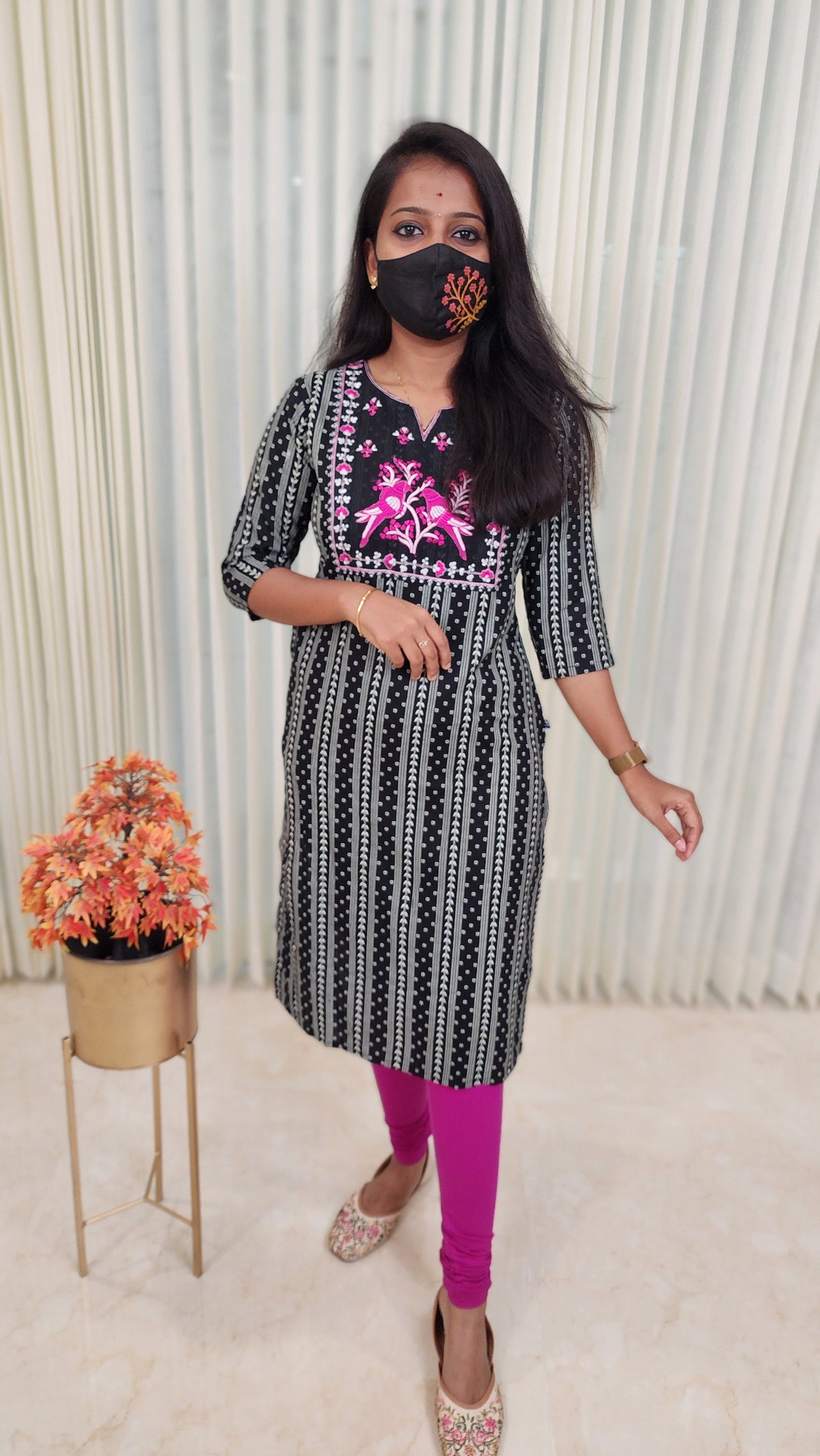 Office Wear kurti-Embroidery kurti(10433)