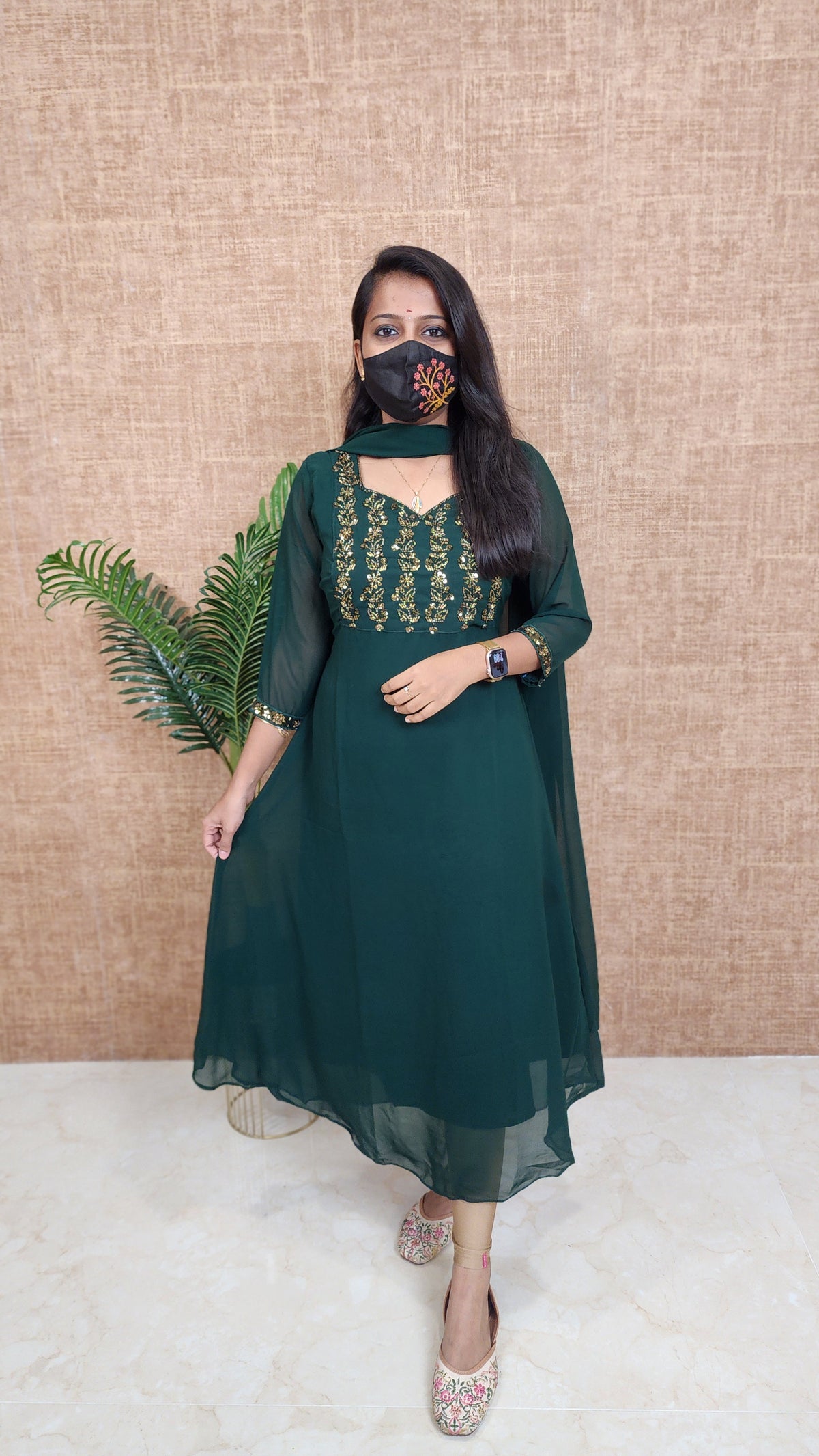 Ethnic Salwar set (Kurti+Dupatta)(10471)