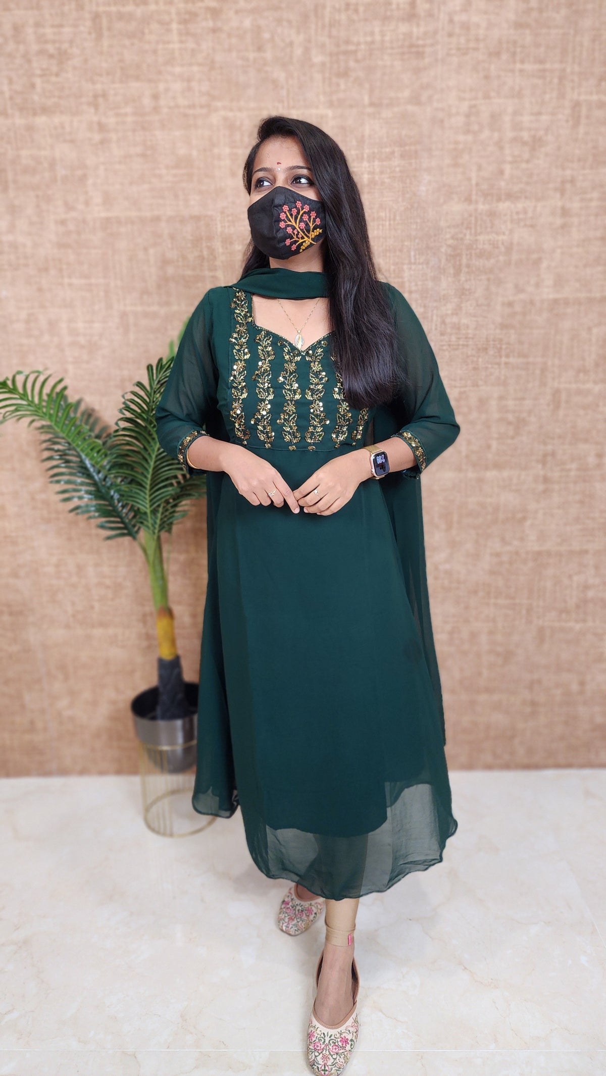 Ethnic Salwar set (Kurti+Dupatta)(10471)