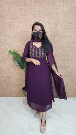 Ethnic Salwar set (Kurti+Dupatta)(10472)