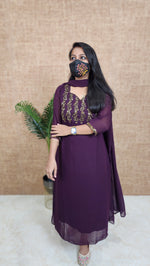 Ethnic Salwar set (Kurti+Dupatta)(10472)
