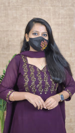 Ethnic Salwar set (Kurti+Dupatta)(10472)