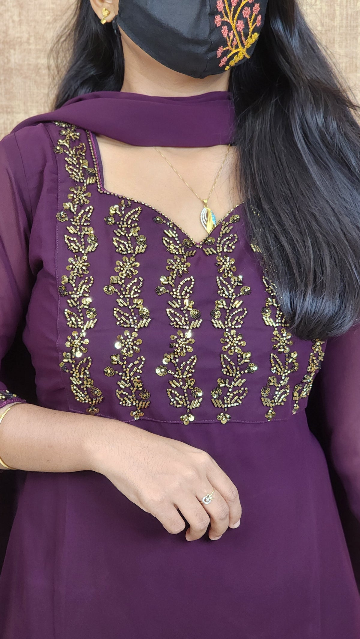 Ethnic Salwar set (Kurti+Dupatta)(10472)